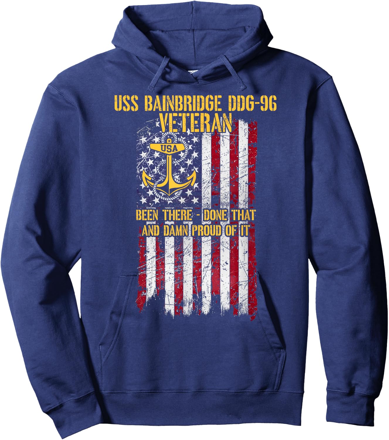 USS Bainbridge DDG-96 Destroyer Proud Veteran Hoodie - Hoodie | Navy
