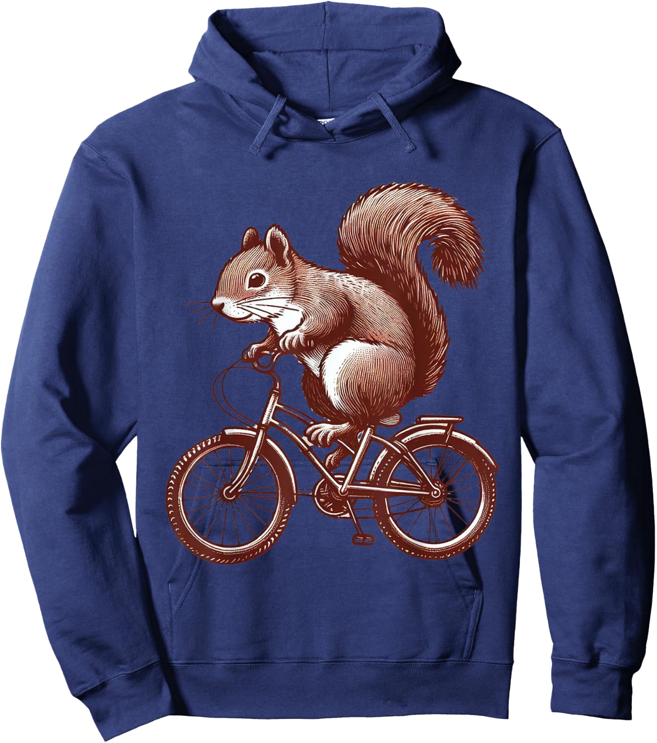 Squirrel Riding A Bicycle Vintage Bike Squirrel Hoodie - Hoodie | Navy