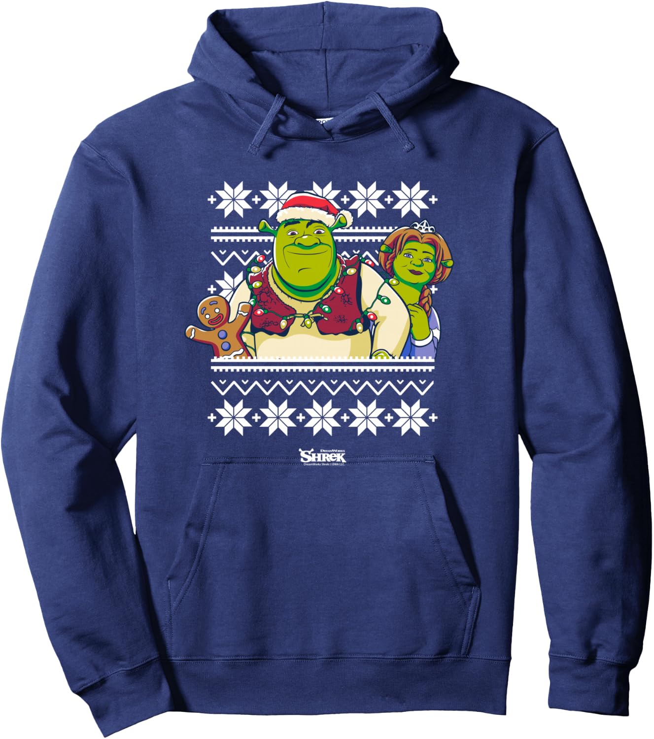Shrek And Fiona Ugly Sweater Hoodie - Hoodie | Navy
