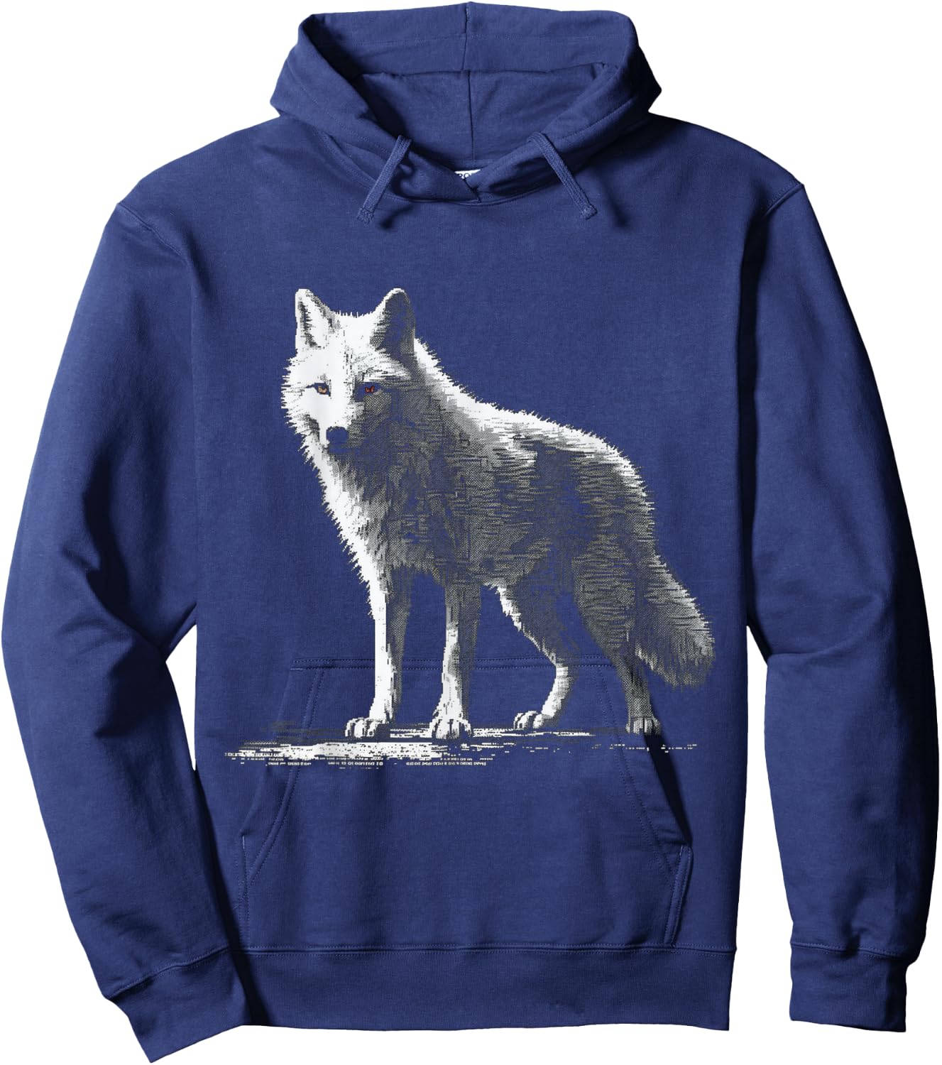 White wolf in pixels - animal art motif wolf Hoodie - Hoodie | Navy