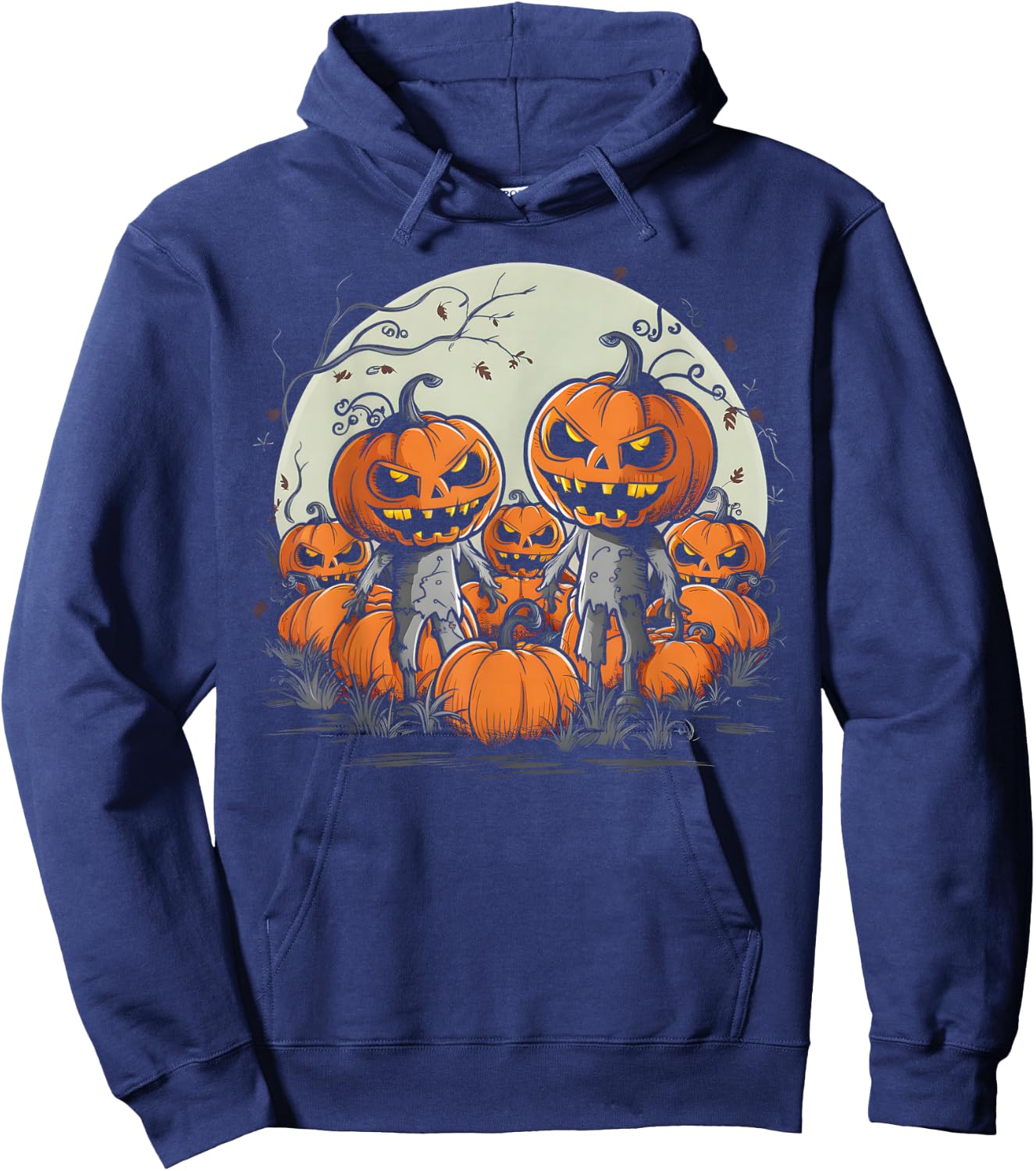 Spooky Zombie Pumpkins eerie Halloween Hoodie - Hoodie | Navy