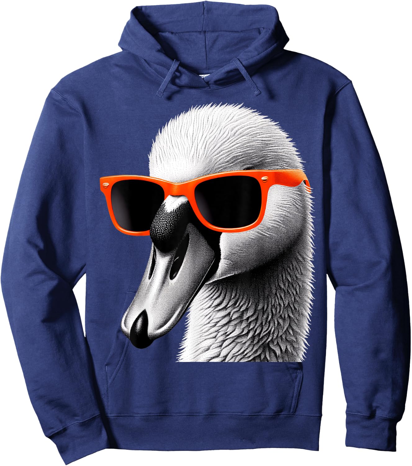 Cool Swan Bird Wearing Sunglasses Graphic Art Hoodie - Hoodie | Navy