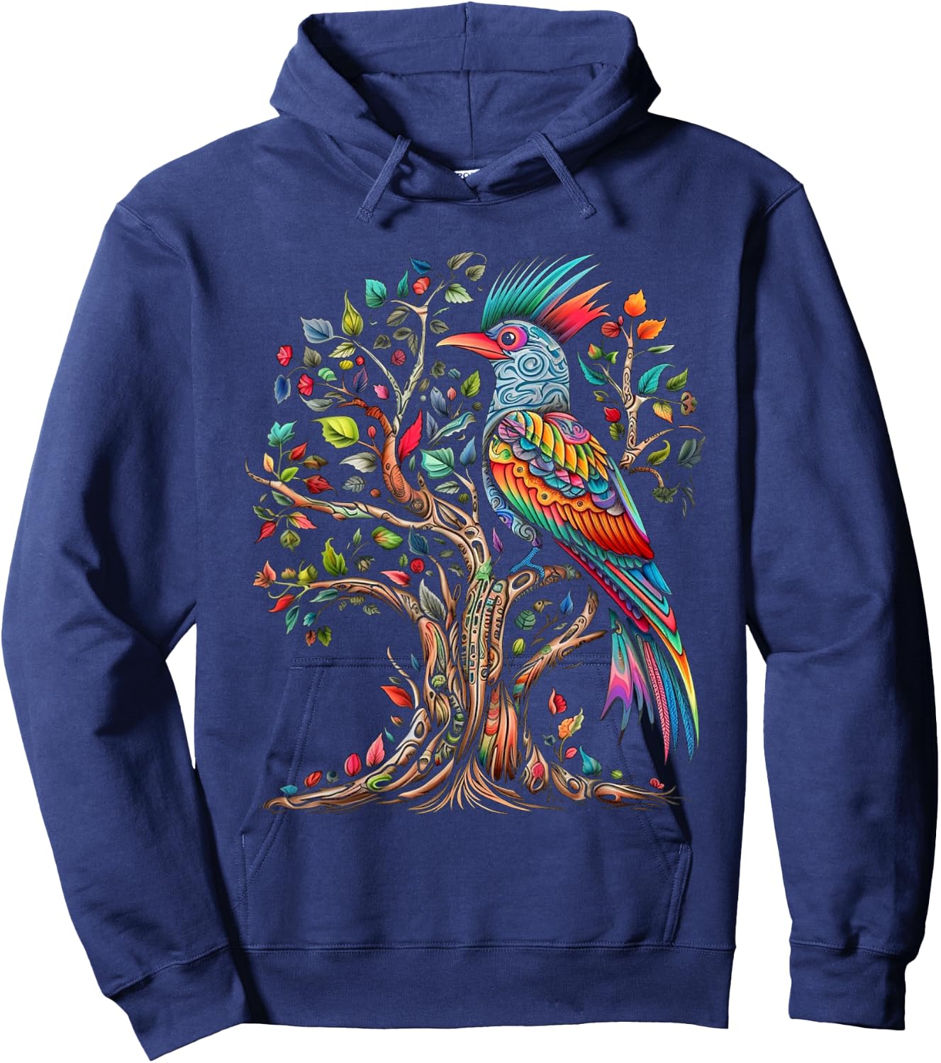 Bird Tree Art - Bird Motif Art Animal Bird Hoodie - Hoodie | Navy