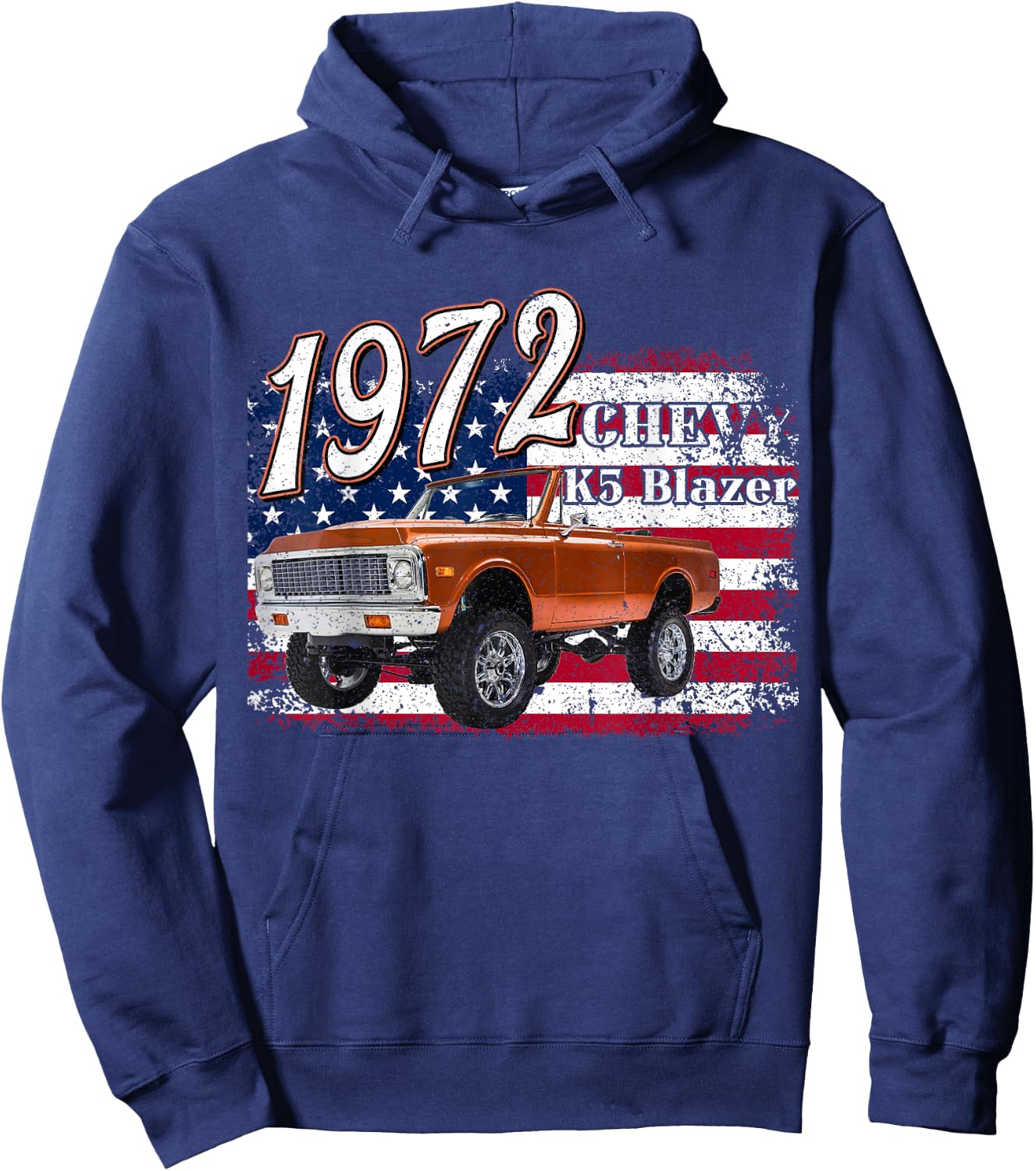 1972 72 K5 Blazer 4th Of July American Truck Hoodie - Hoodie | Navy
