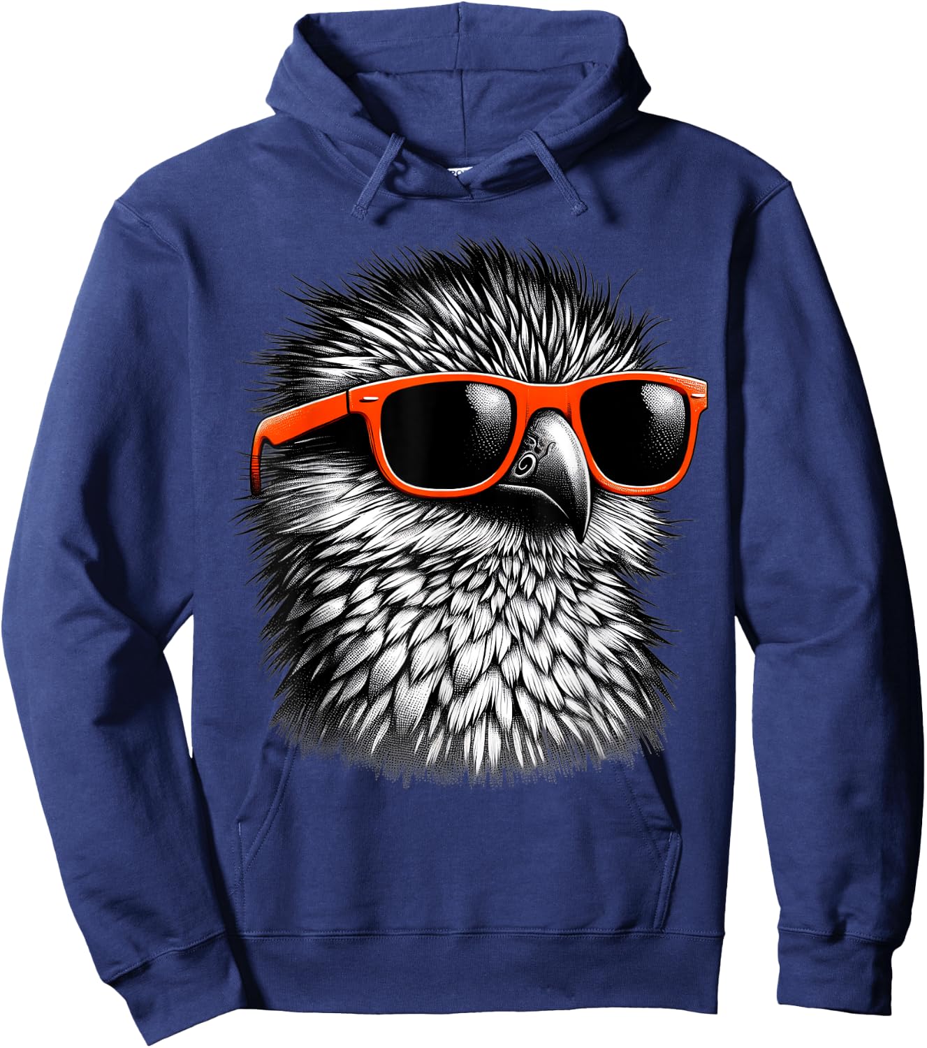 Cool Potoo Bird Wearing Sunglasses Graphic Art Hoodie - Hoodie | Navy