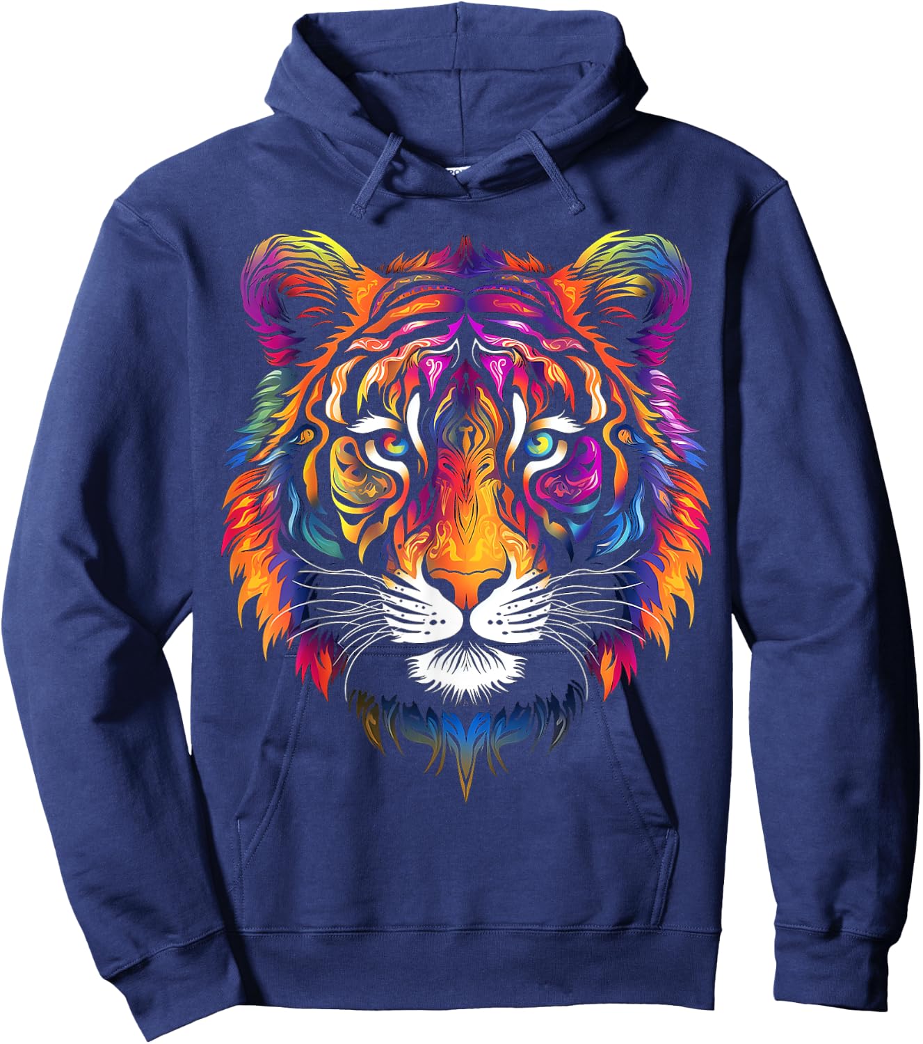 Tiger Animal Graphic Artwork Tiger Hoodie - Hoodie | Navy