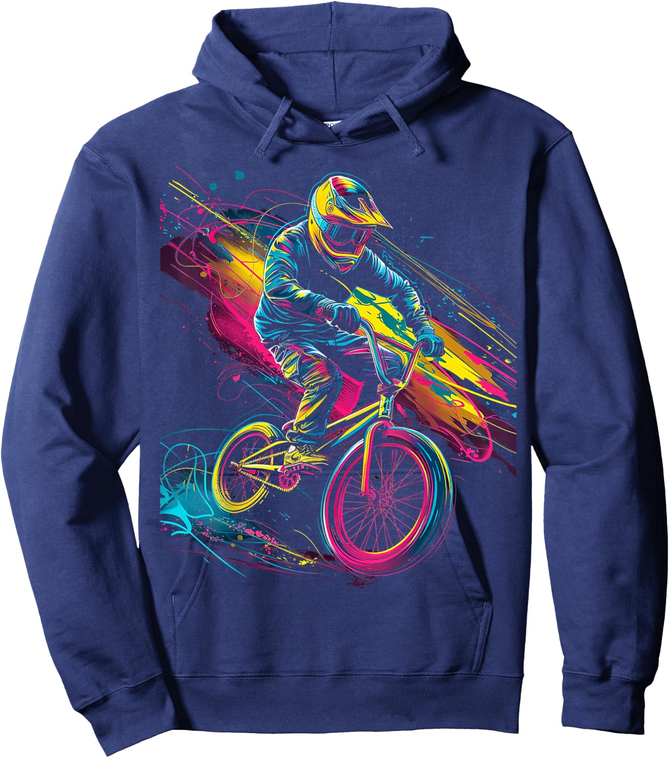 BMX Dirt Neon Hoodie - Hoodie | Navy