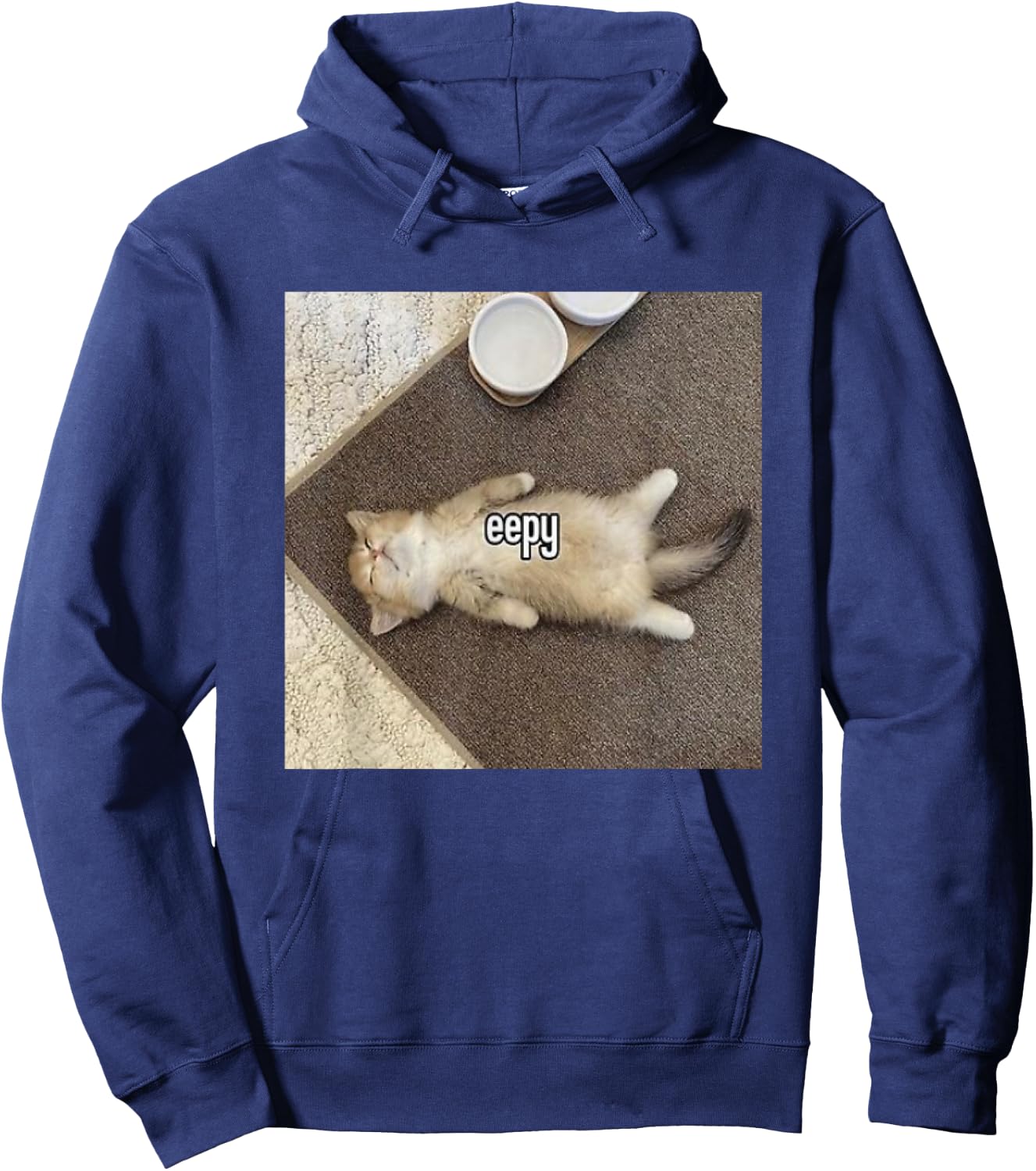 Eepy Cat, Silly Sleepy Cat Meme Women Kids Hoodie - Hoodie | Navy
