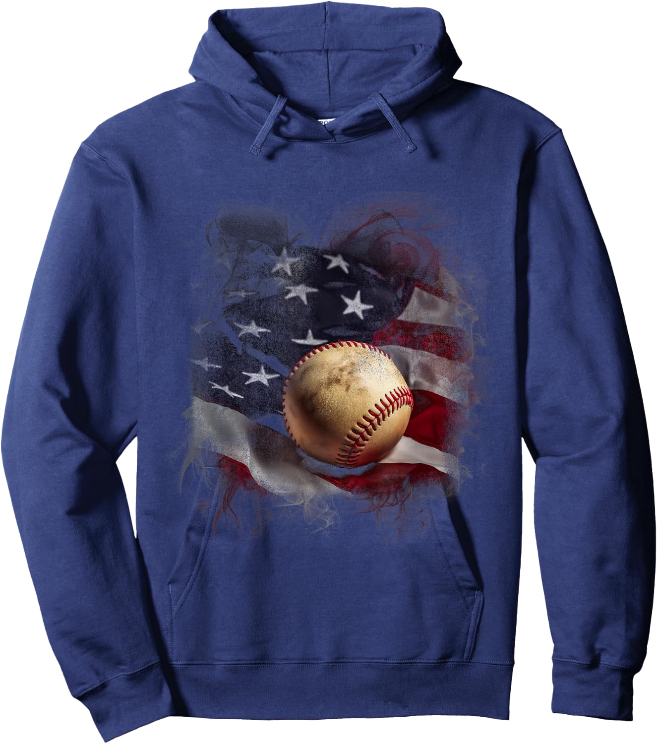 Baseball and American Flag USA Graphic Kids Men Hoodie - Hoodie | Navy