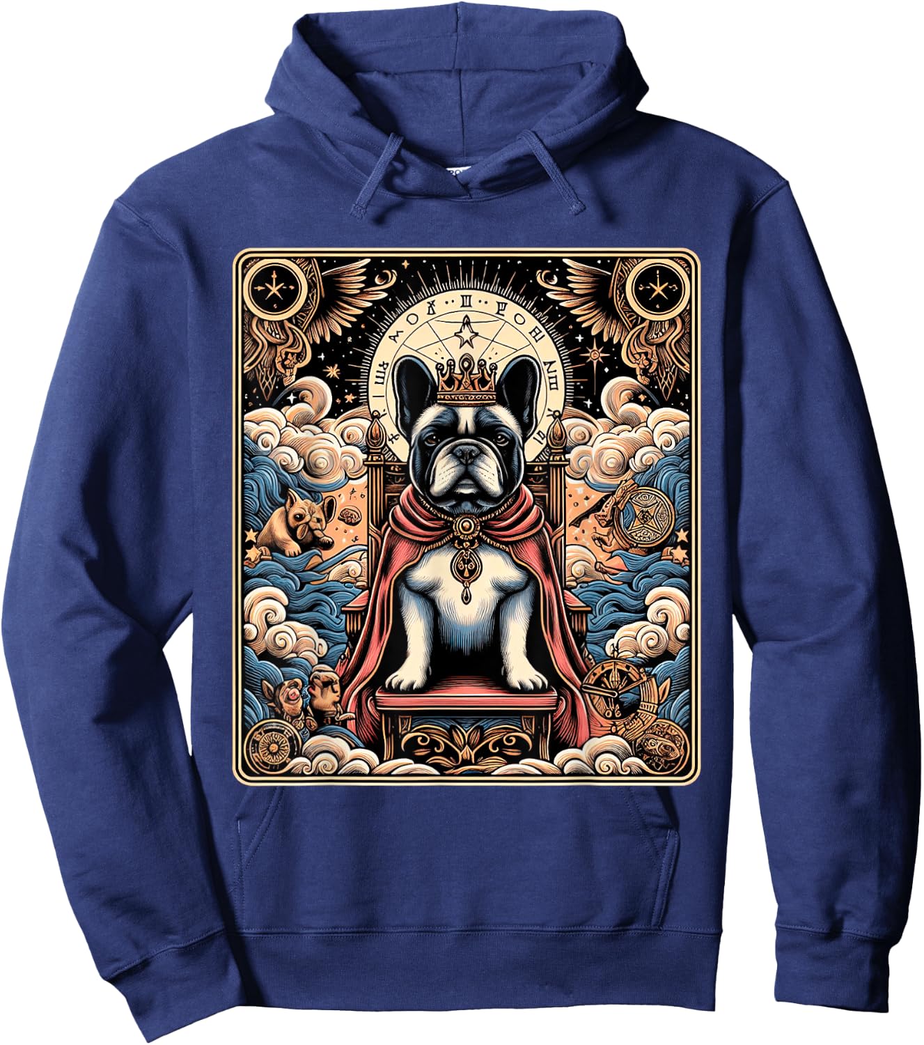 French Bulldog tarot card Women Hoodie - Hoodie | Navy