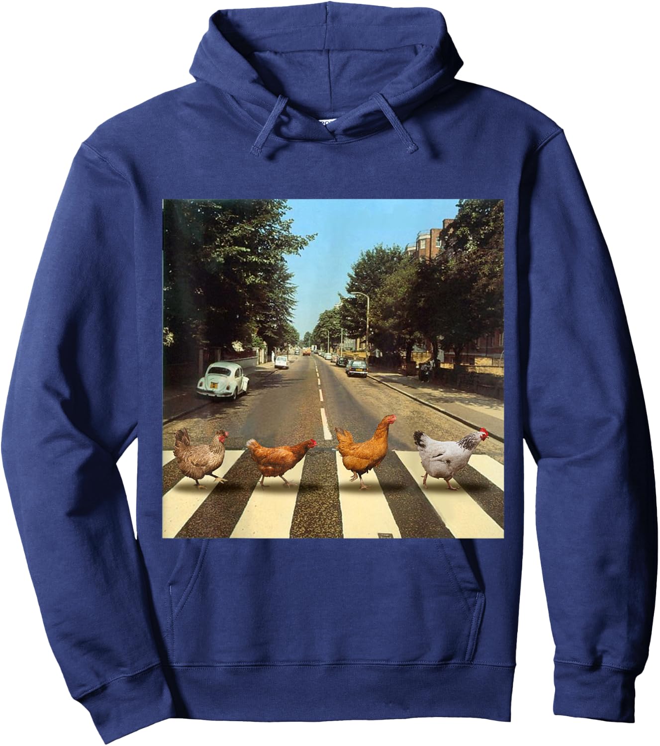 Chickens Crossing Road Parody Chicken Lover Hoodie - Hoodie | Navy