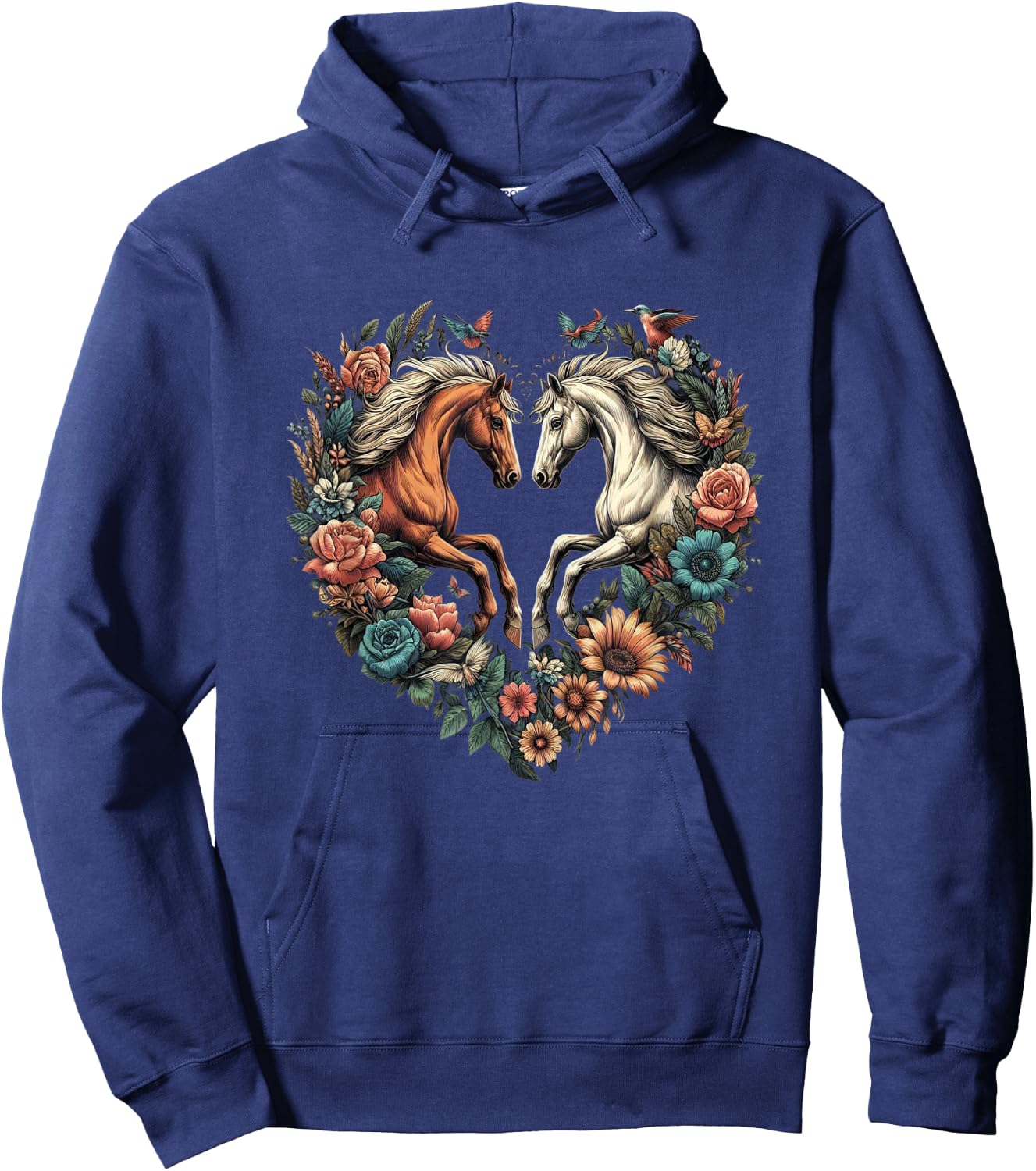Horse Love Heart Equestrian Horse Rider Lovers Hoodie - Hoodie | Navy