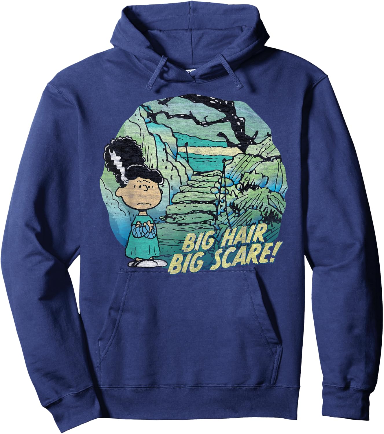 Peanuts Halloween Lucy Big Hair Scare Hoodie - Hoodie | Navy