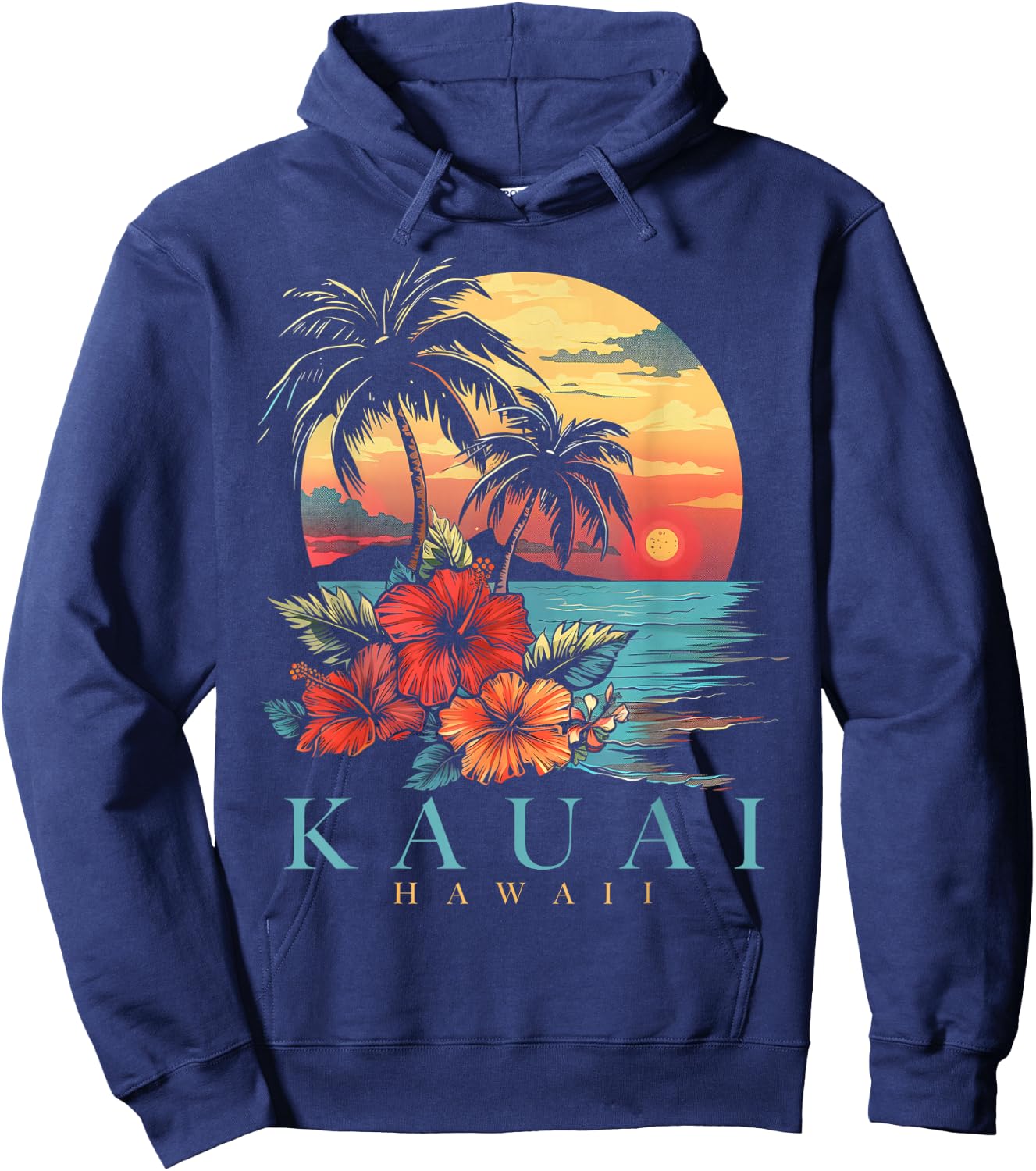 Kauai Hawaii Aloha Hawaiian Surf Surfer Vintage Hoodie - Hoodie | Navy