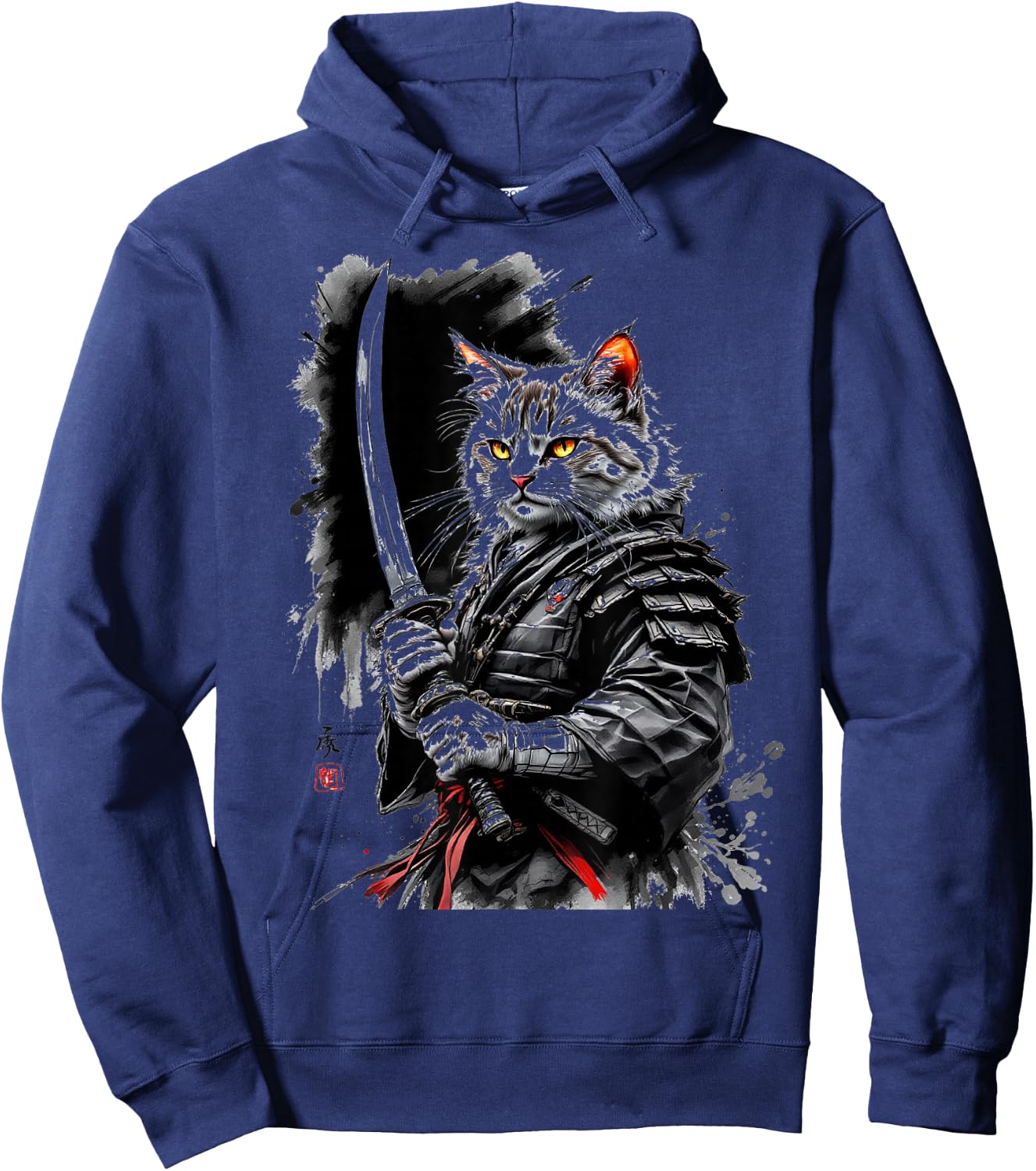 Samurai Cat Hoodie - Hoodie | Navy