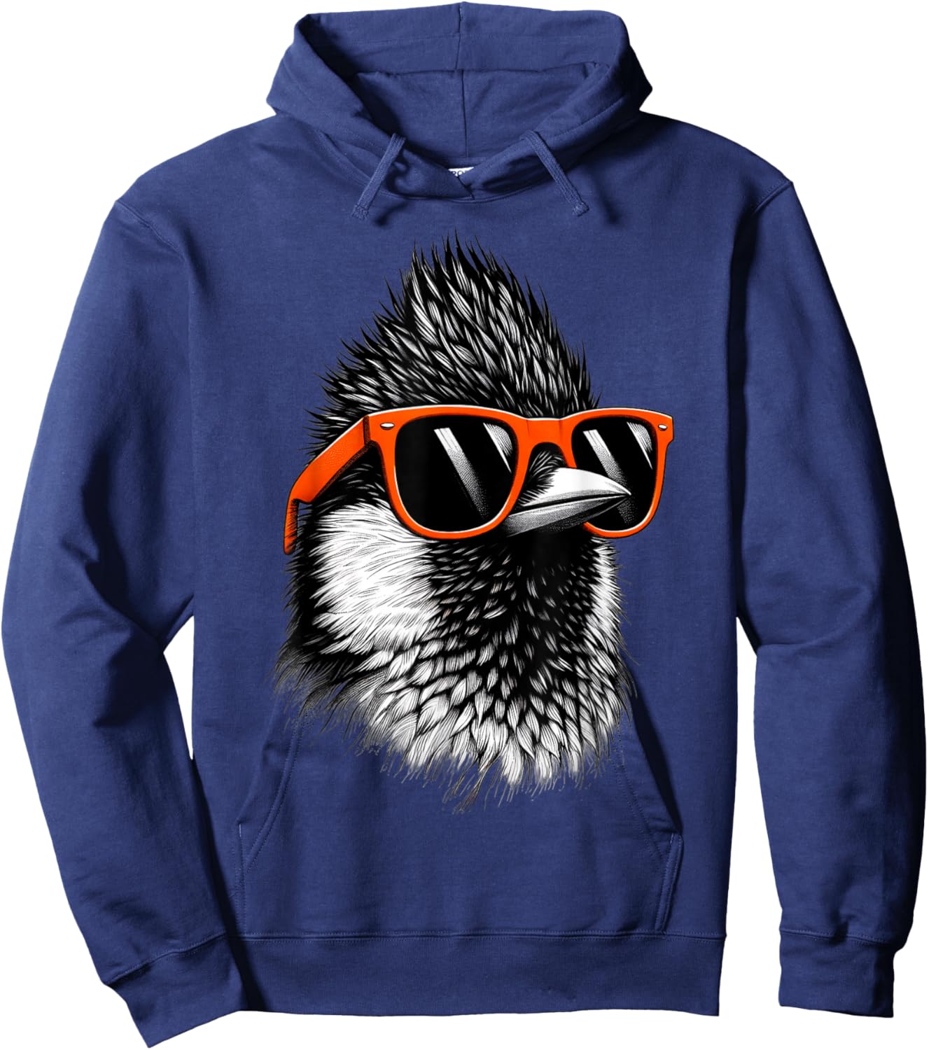Cool Oriole Bird Wearing Sunglasses Graphic Art Hoodie - Hoodie | Navy