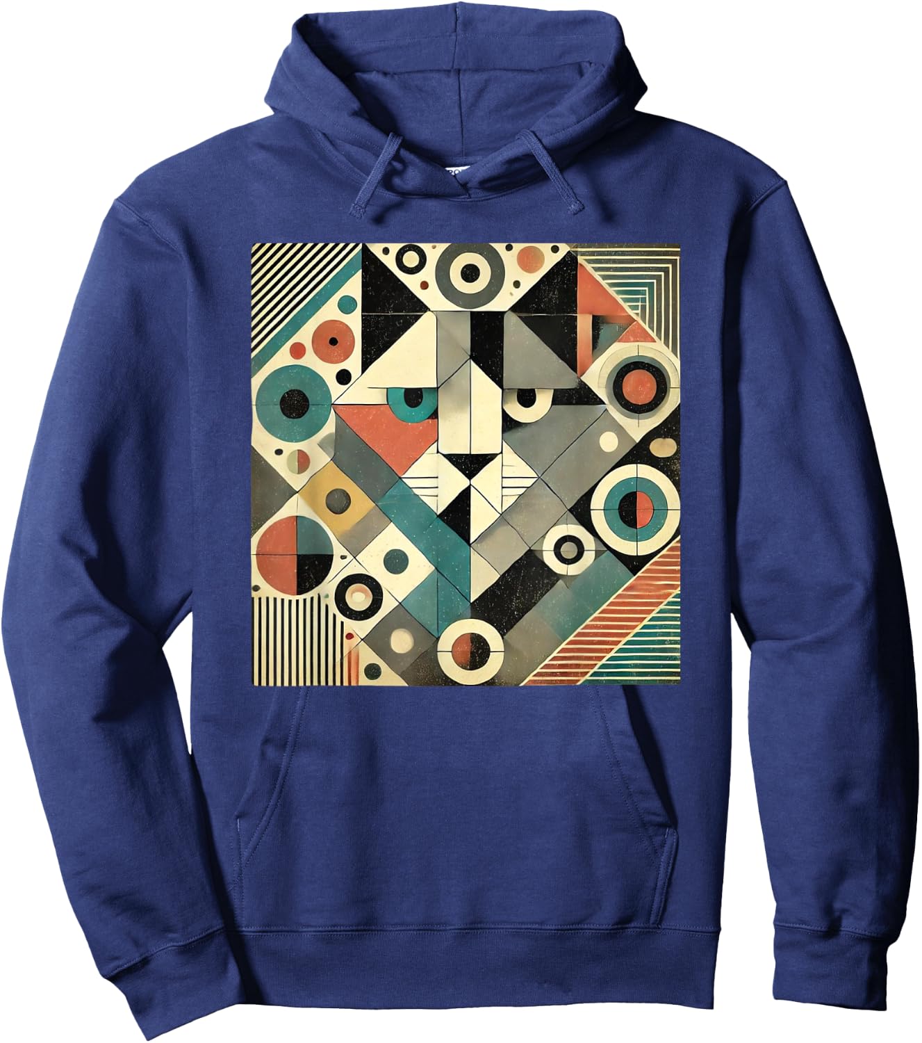 Cute Geometric cat, Cat Lover, Cat Mom, Cat Dad Hoodie - Hoodie | Navy