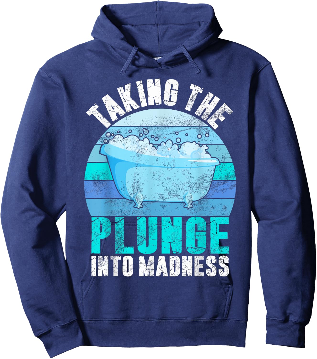 Taking the Plunge into Madness Ice Bath Hoodie - Hoodie | Navy