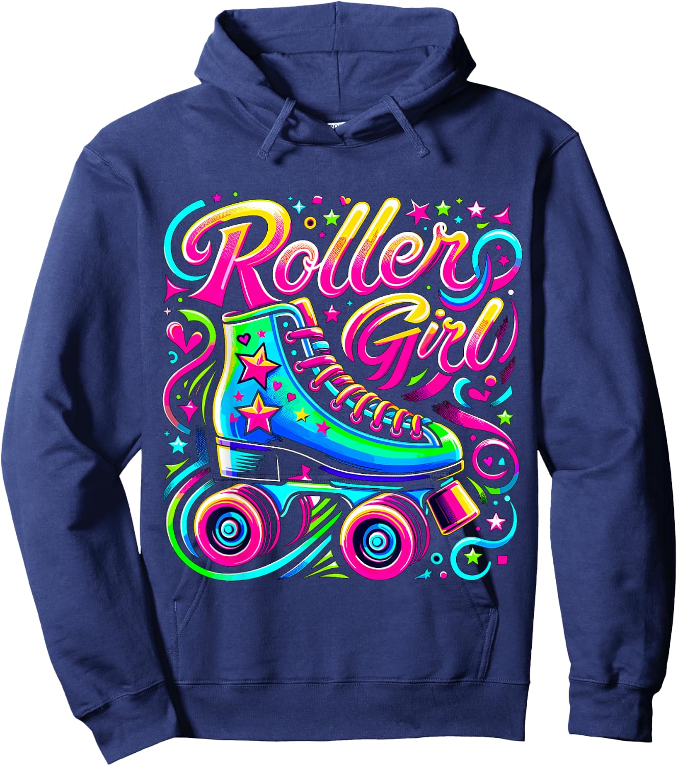 Roller Girl Roller Skates 90s 80s Hoodie - Hoodie | Navy