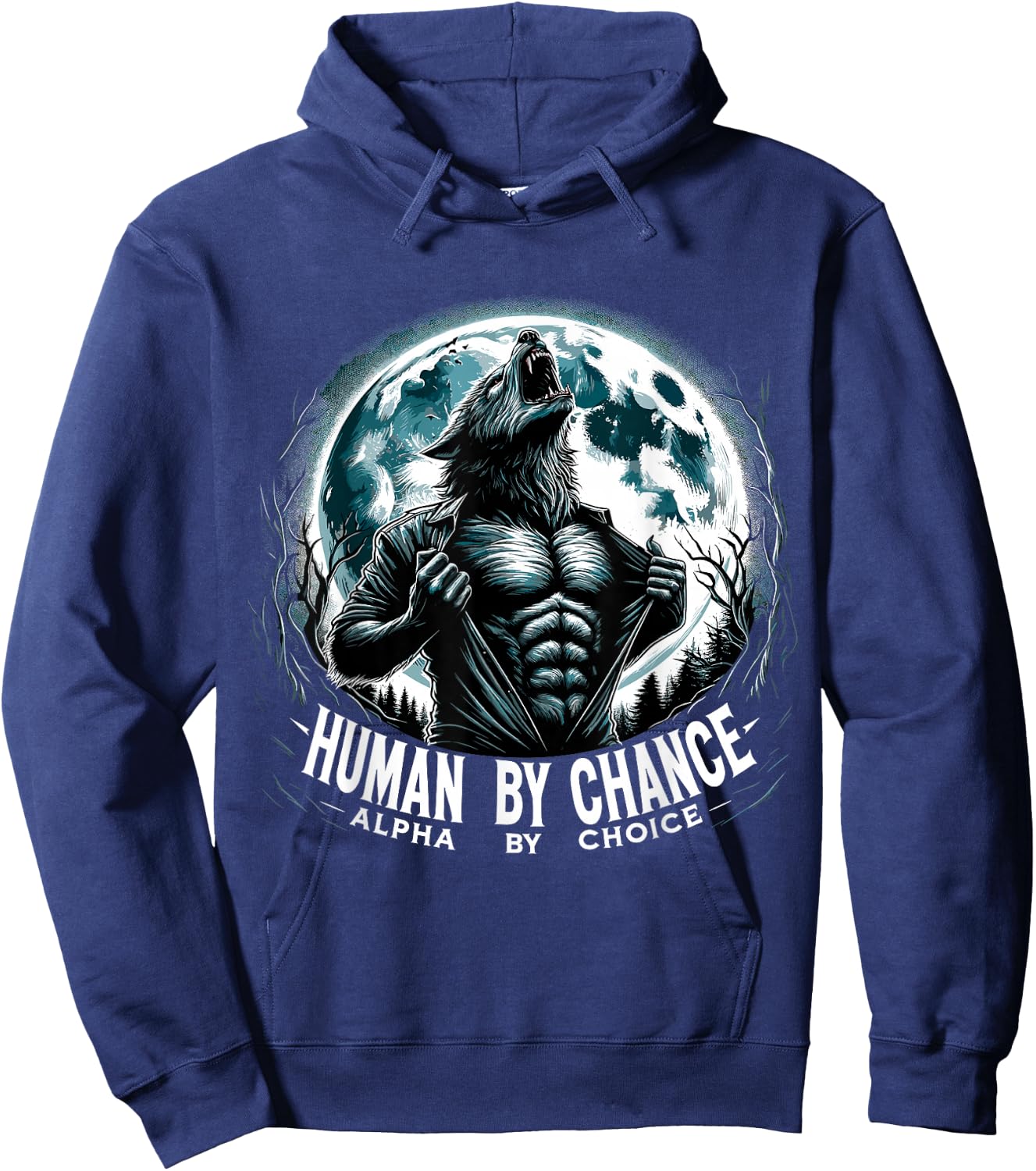 Human by Chance Alpha by Choise Alpha Wolf Hoodie - Hoodie | Navy