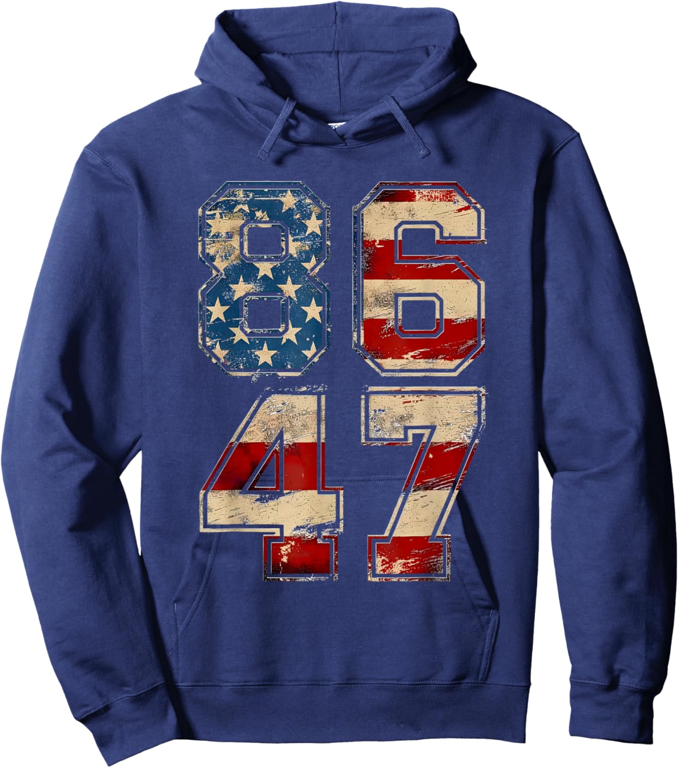 Retro Vintage 8647 Flag America Hoodie - Hoodie | Navy