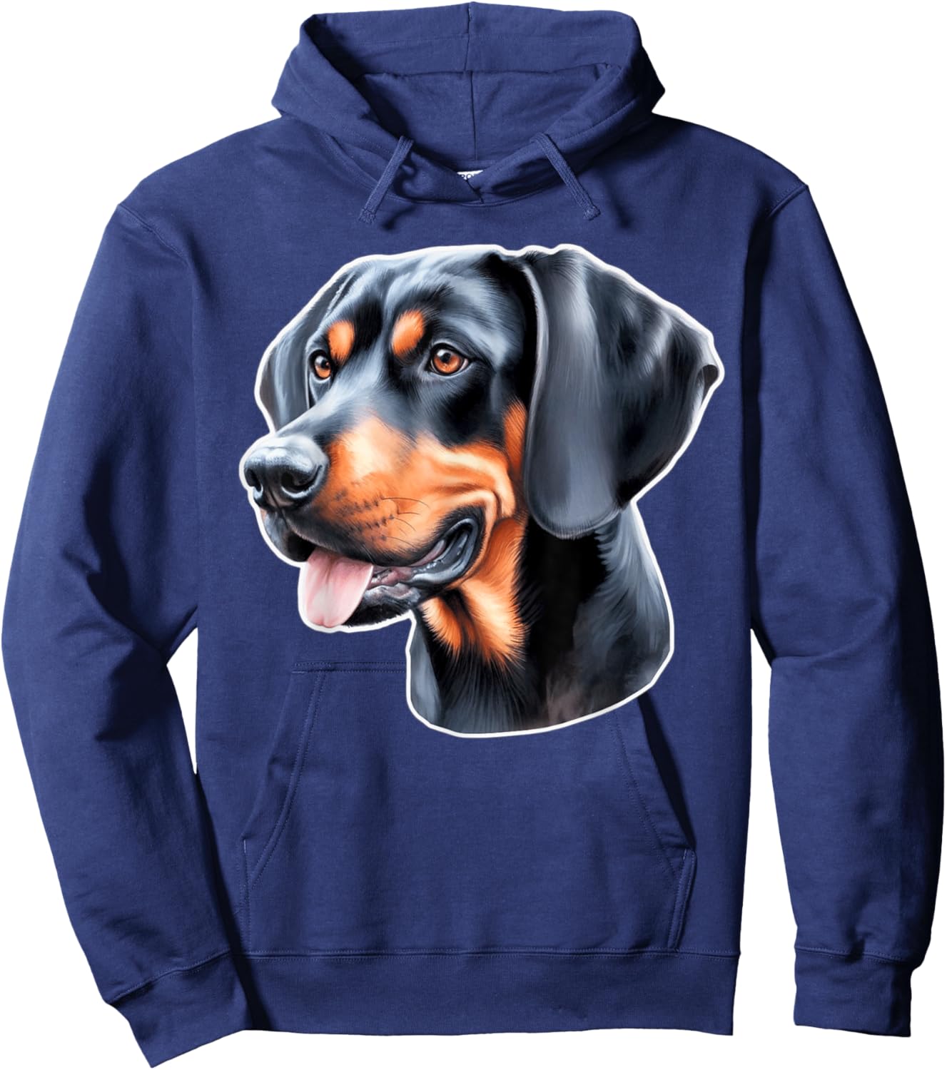 Black and Tan Coonhound Dog Portrait Hoodie - Hoodie | Navy