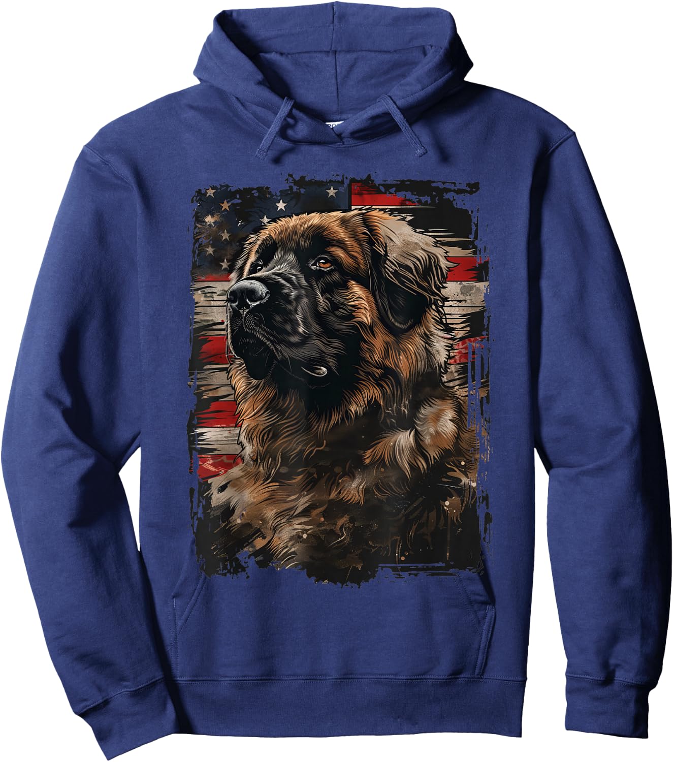 Leonberger American Flag Hoodie - Hoodie | Navy
