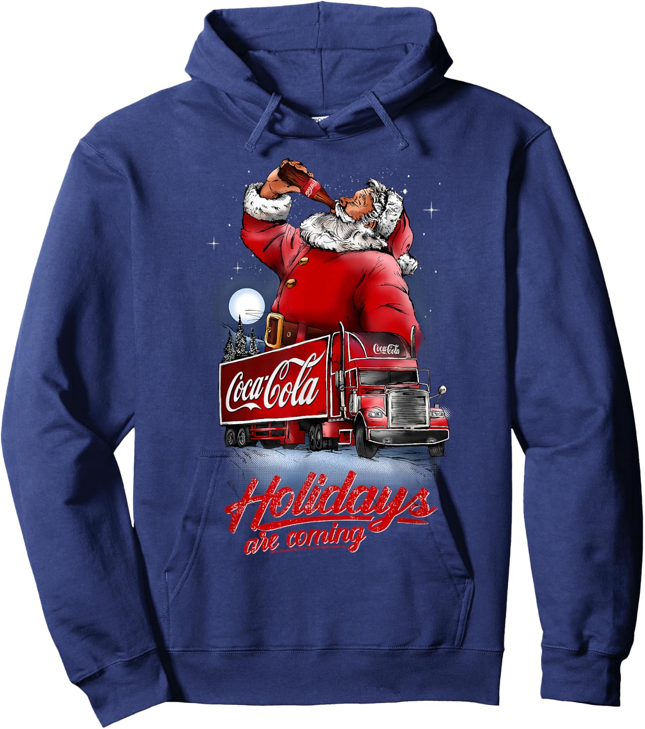 Coca Cola Santa And Truck Holidays Are Coming Hoodie - Hoodie | Navy