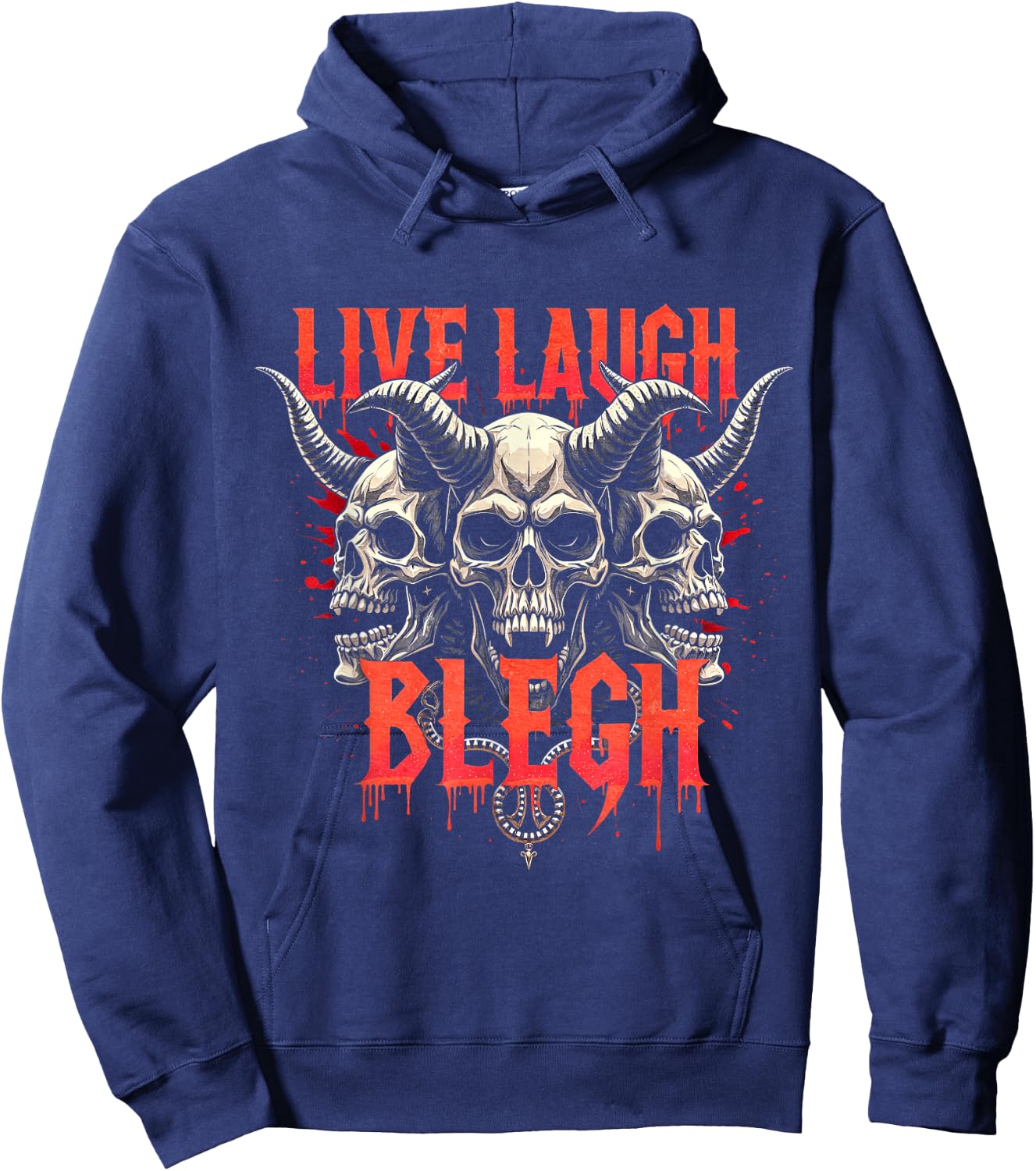 Deathcore Design - Metalcore Live Laugh Blegh Hoodie - Hoodie | Navy