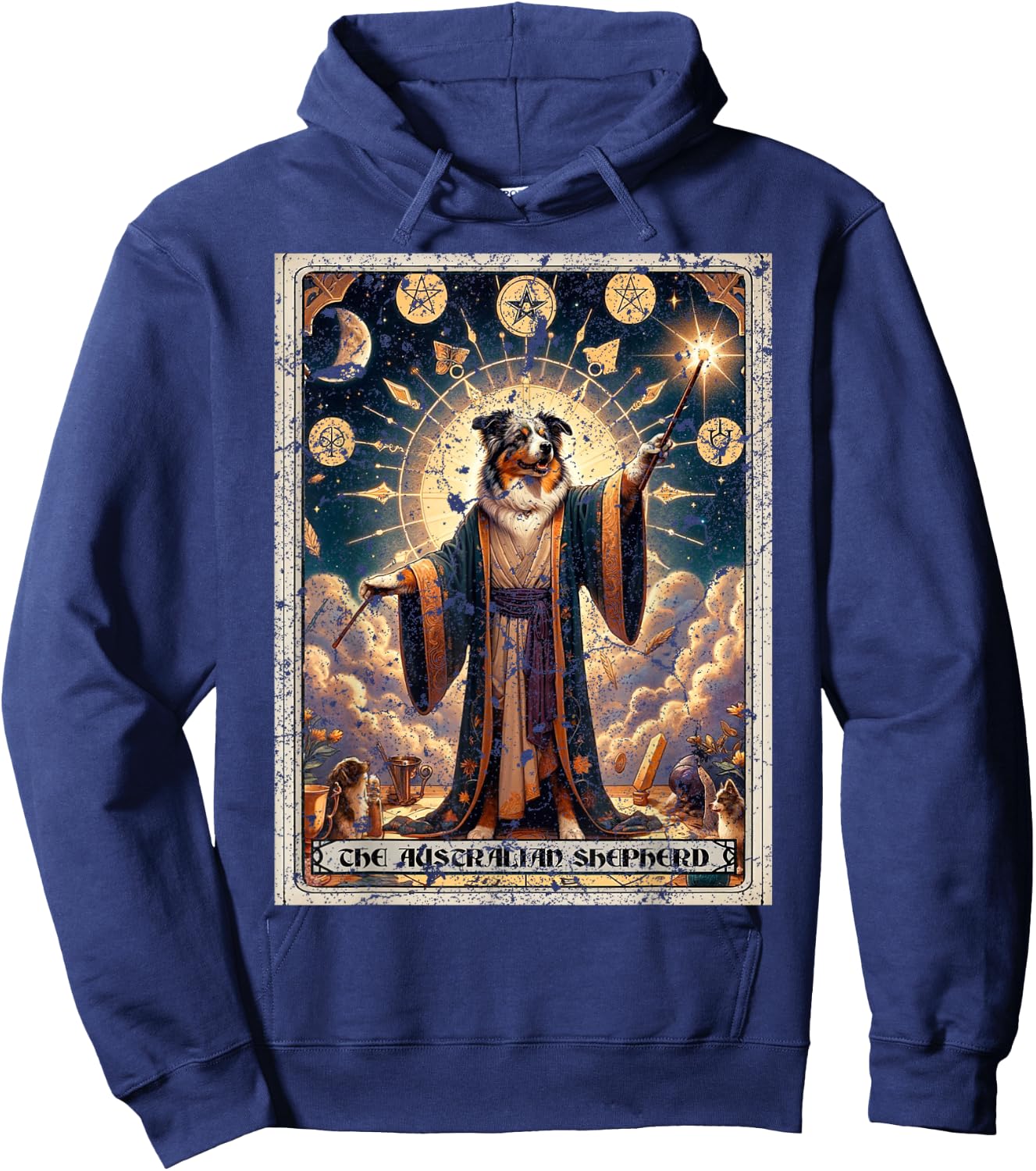 Australian Shepherd Tarot Card Dog Hoodie - Hoodie | Navy