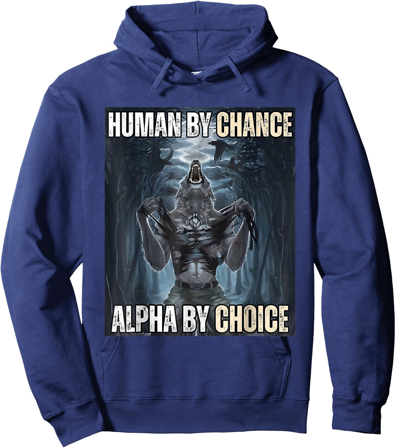 Funny Human By Chance Alpha By Choice Hoodie - Hoodie | Navy