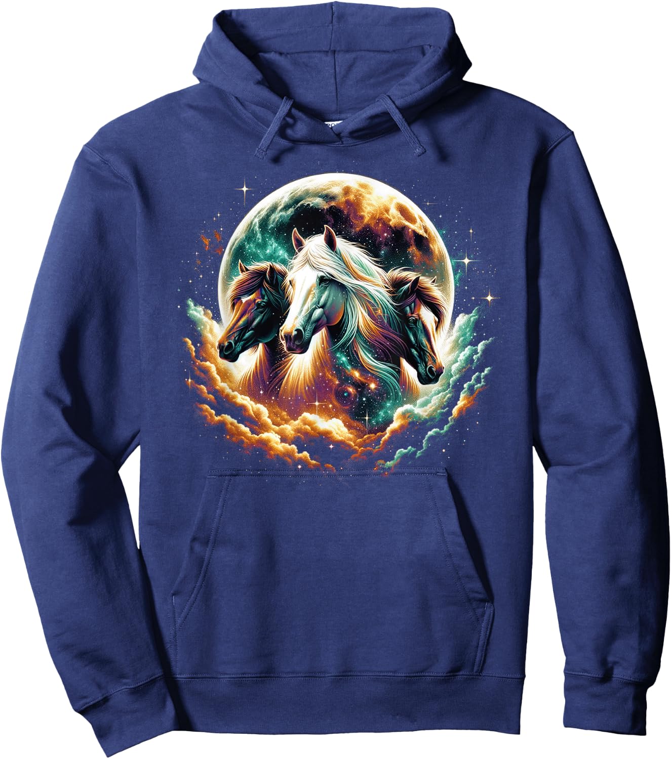Horse Shirts Teen Girls Horses Moon Graphic Hoodie - Hoodie | Navy