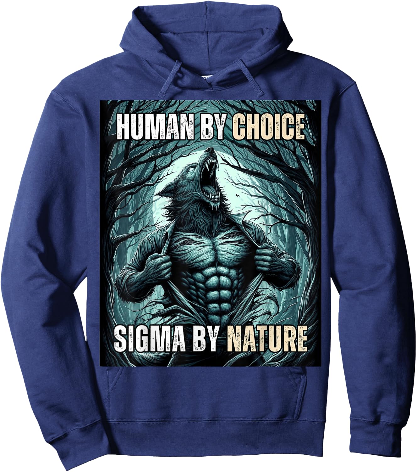 Funny Human by Choice Sigma by Nature Hoodie - Hoodie | Navy