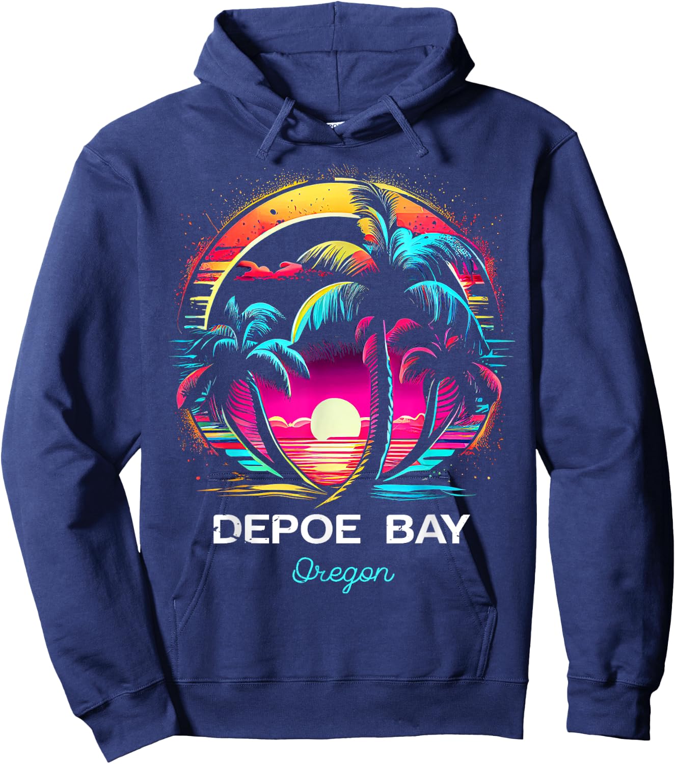 Depoe Bay Oregon Hoodie - Hoodie | Navy