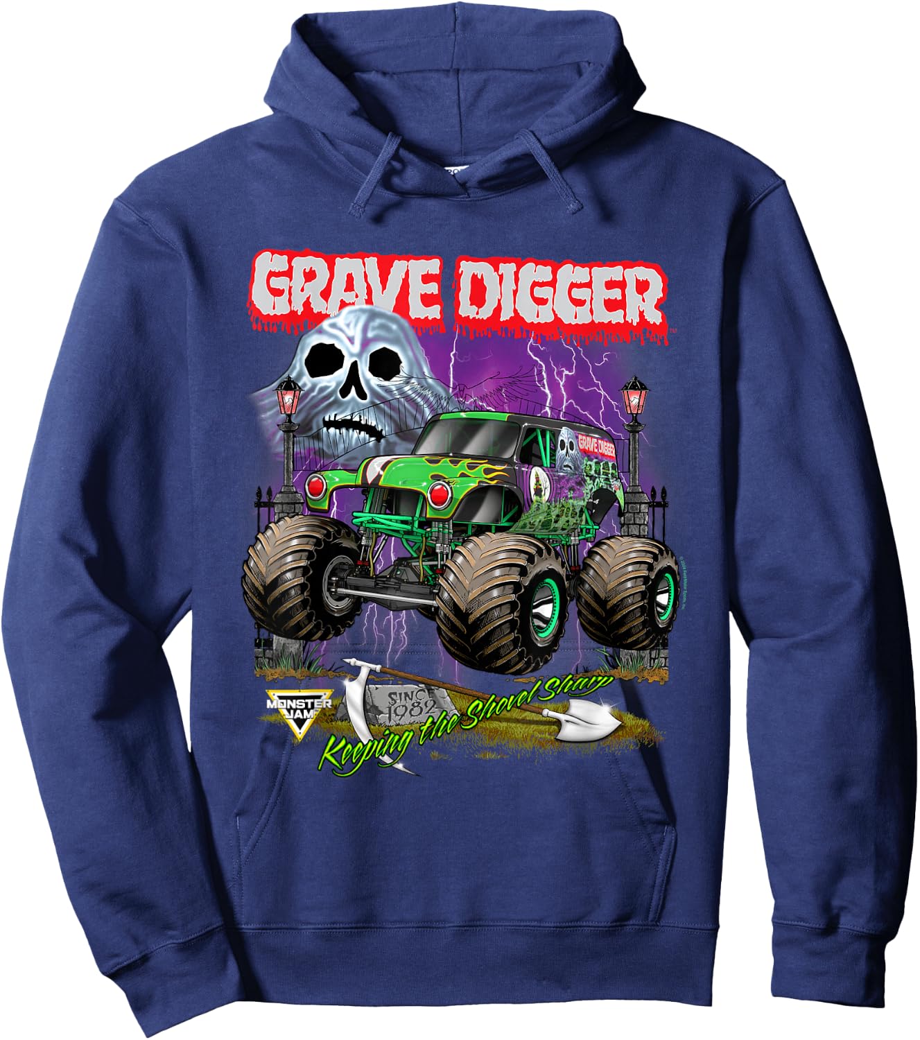 Monster Jam Grave Digger Shovel Sharp Hoodie - Hoodie | Navy