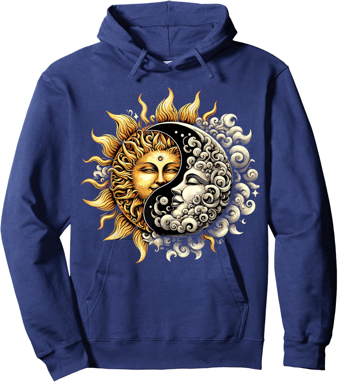 Sun and Moon Yin Yang Hoodie - Hoodie | Navy