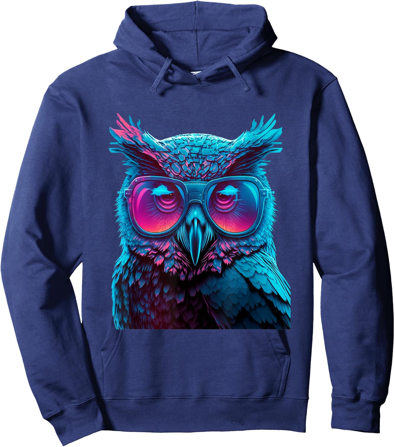 Colorful Owl wearing glasses graphic Hoodie - Hoodie | Navy