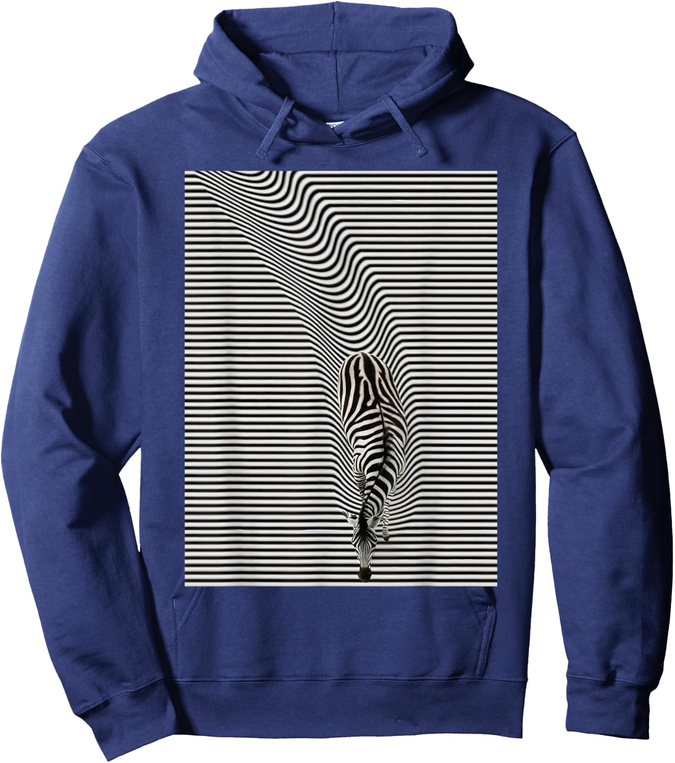 Zebra optical illusion, men's, women's, kids Hoodie - Hoodie | Navy