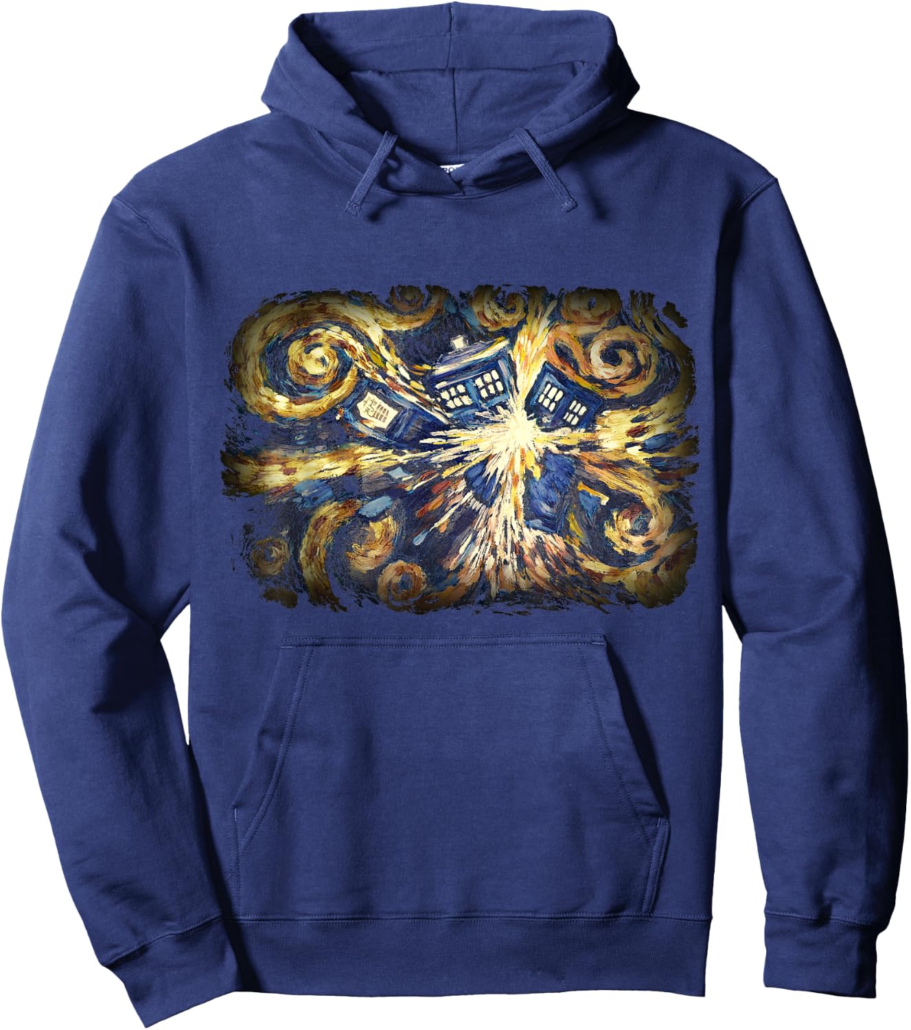 Art Tardis Van Gogh Time Travel Sci-Fi Fan Hoodie - Hoodie | Navy