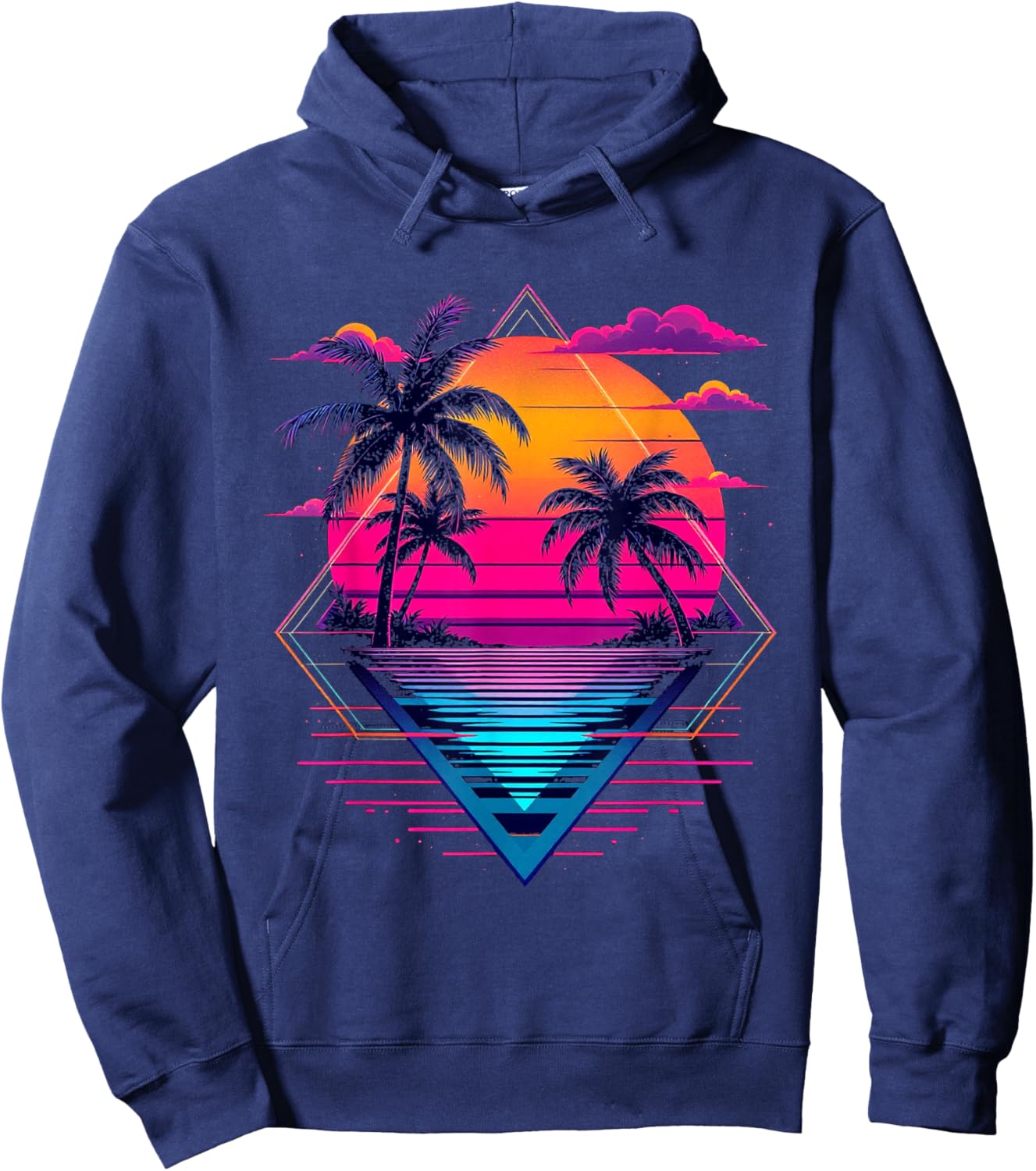 Vibrant Retro Hoodie - Hoodie | Navy