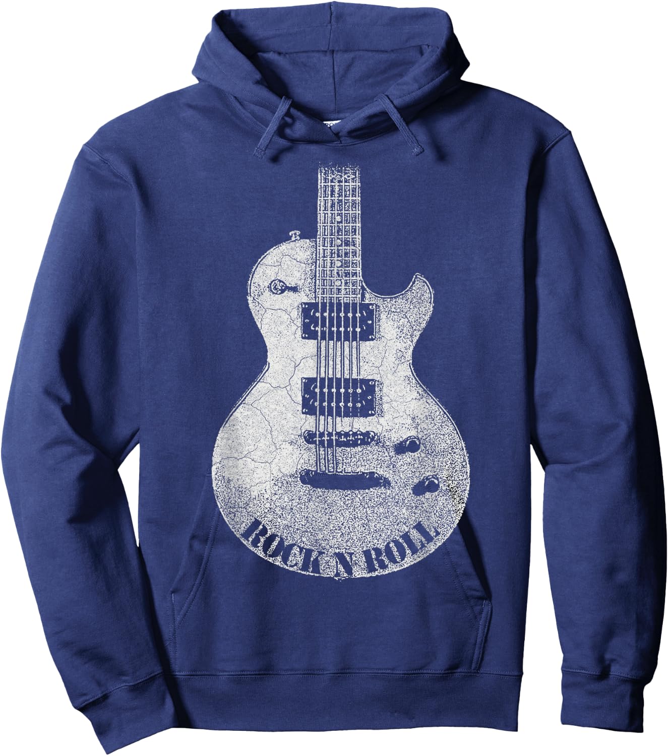 Rock and Roll Guitar Vintage ROCK Music Hoodie - Hoodie | Navy