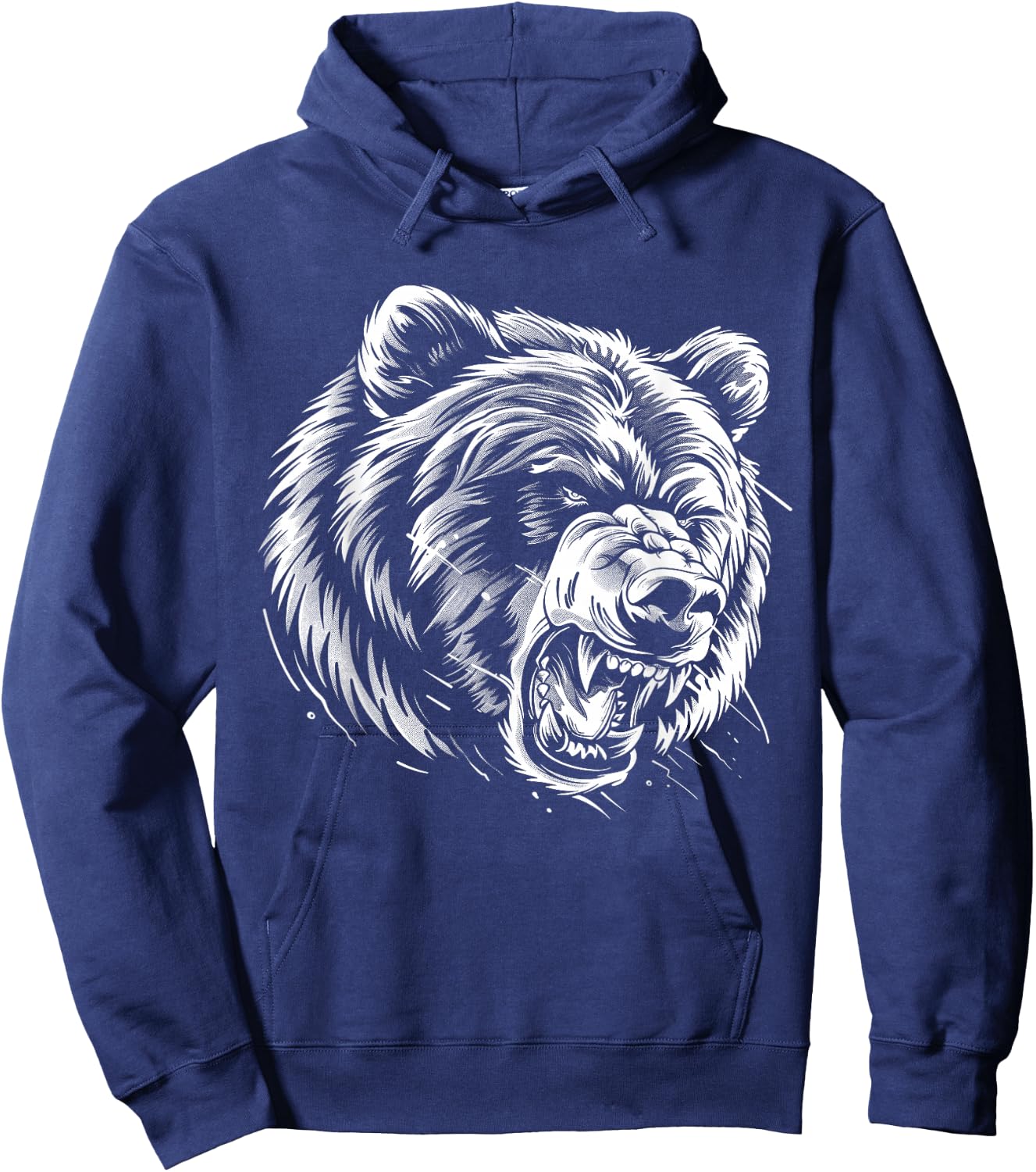 Angry Grizzly Bear Hoodie - Hoodie | Navy
