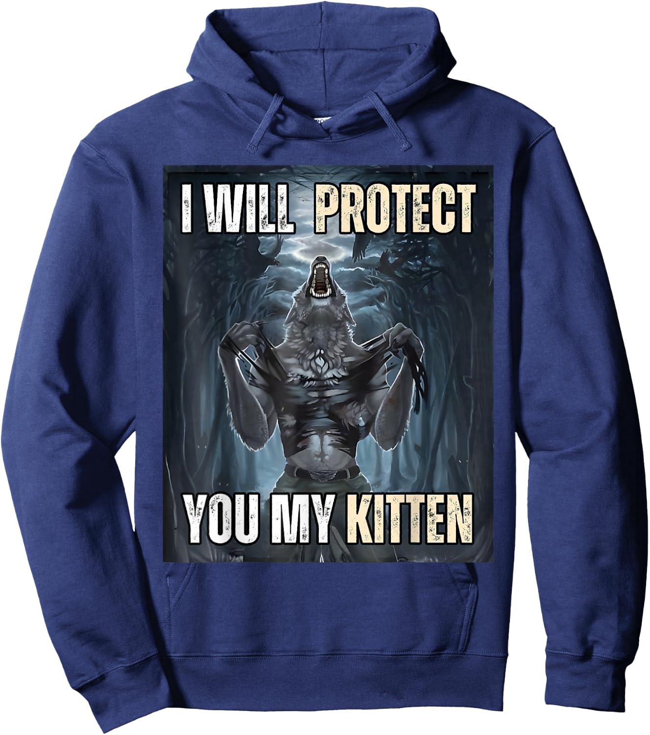 I'll protect you my kitten , Small, Black Hoodie - Hoodie | Navy