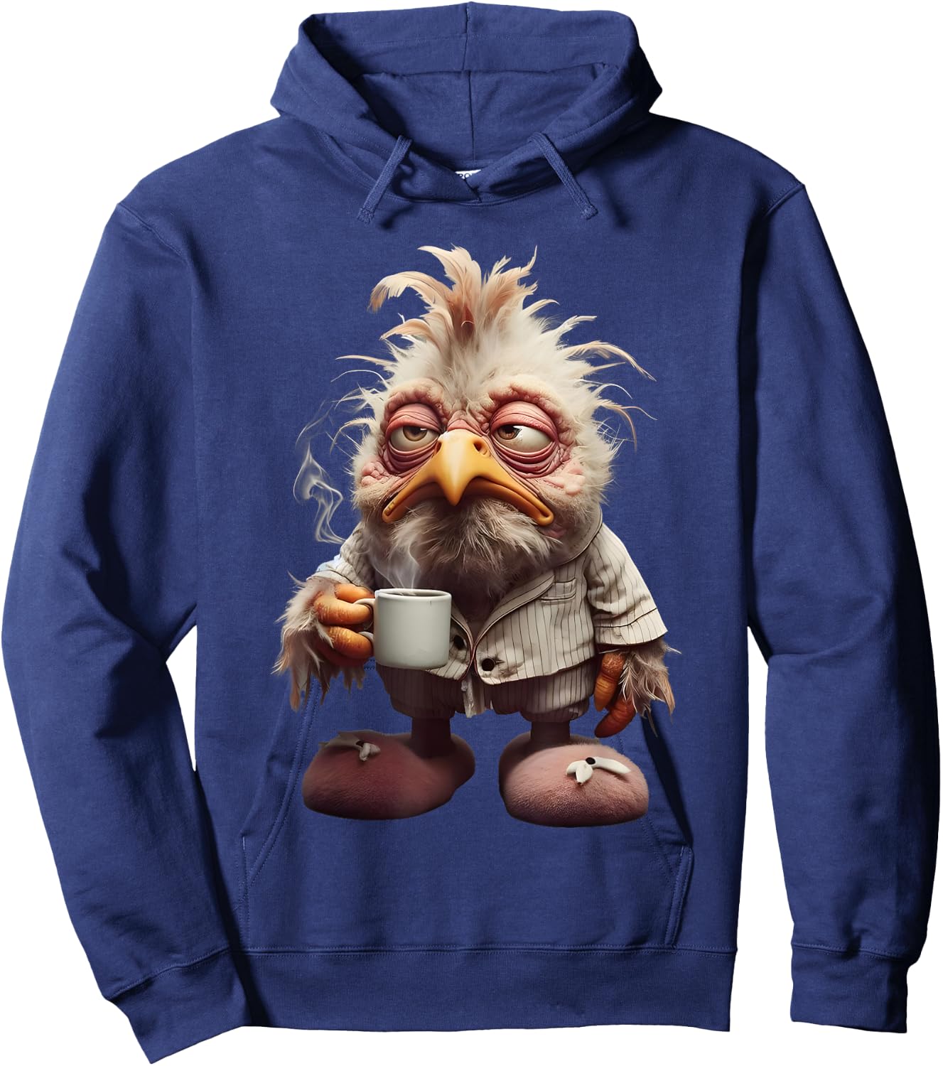 Funny Coffee Chicken Art Print Hoodie - Hoodie | Navy