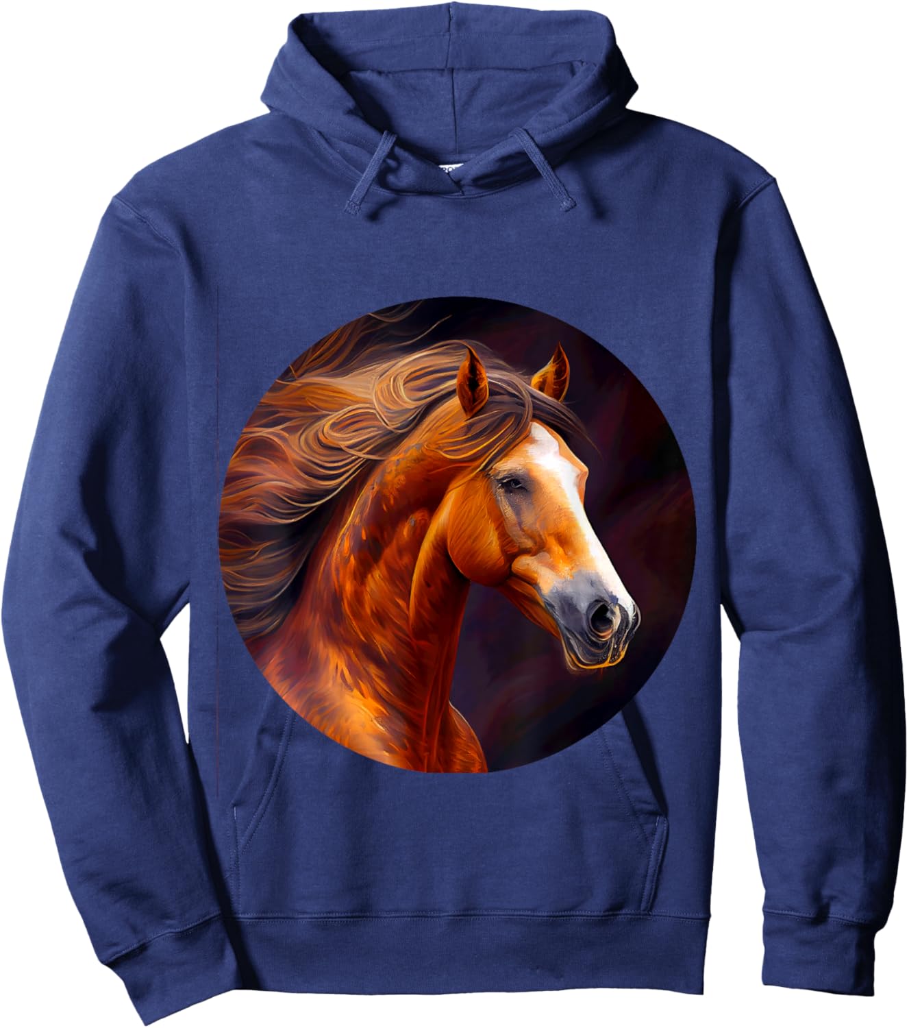 Running Horse Graceful Mane Nature Strength Hoodie - Hoodie | Navy