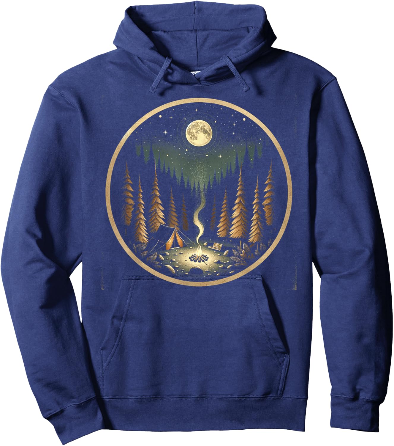 Moonlit Camping Adventure Hoodie - Hoodie | Navy
