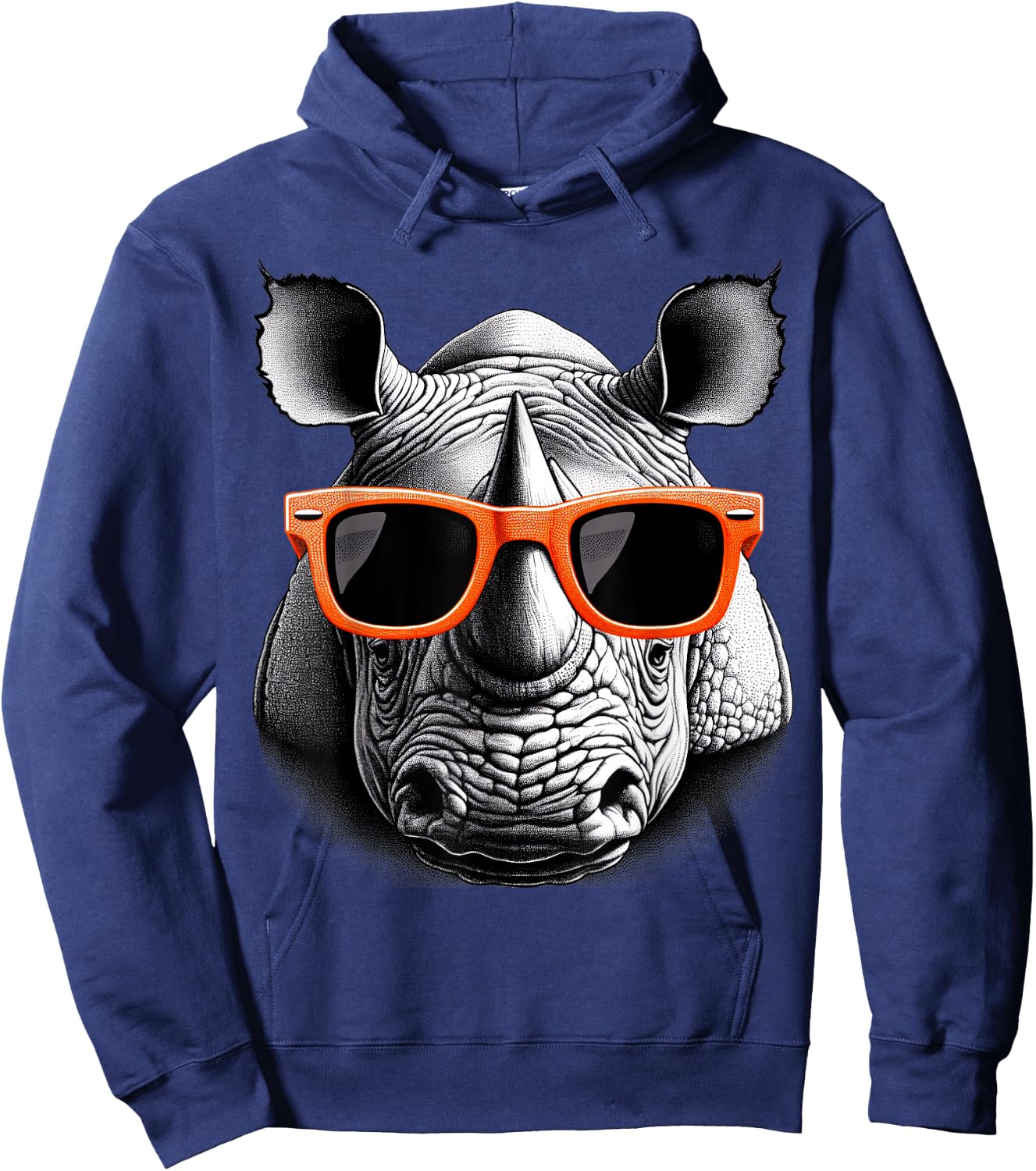 Cool Rhino Wearing Sunglasses Graphic Art Hoodie - Hoodie | Navy