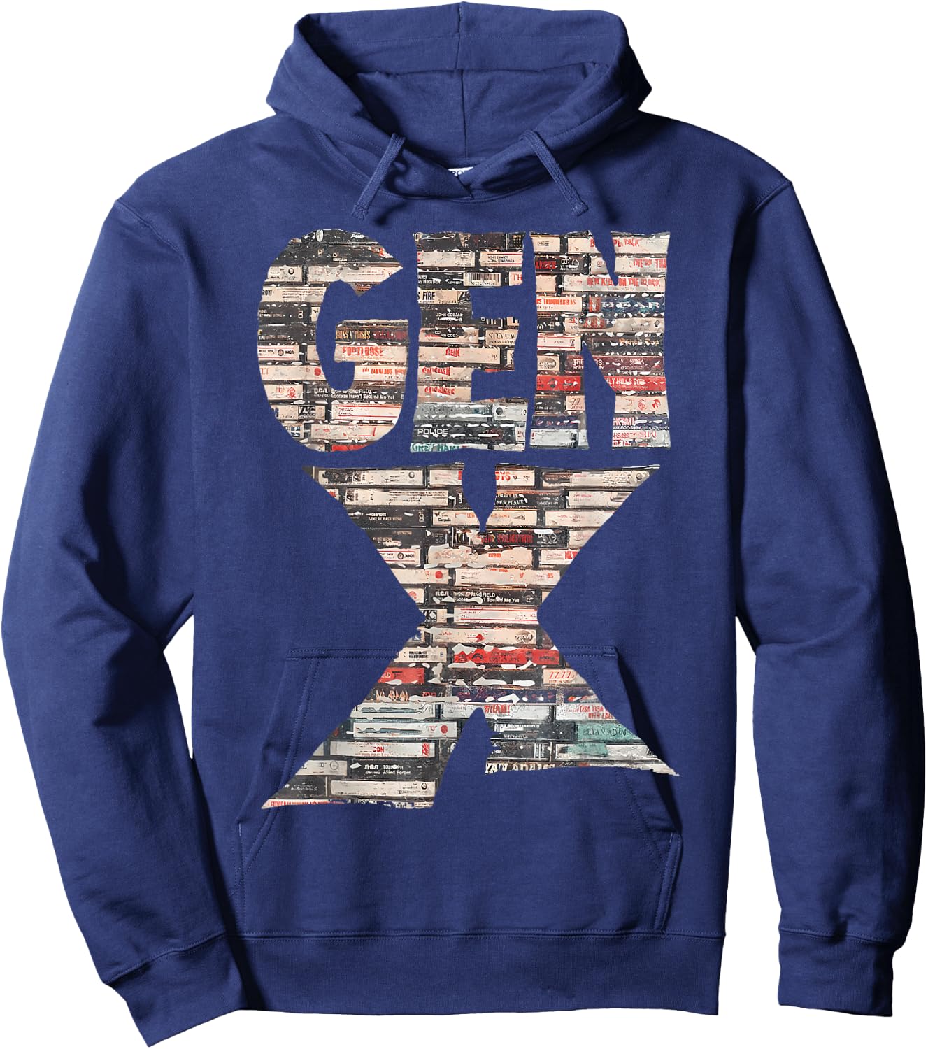 Gen X 80’s Rock Cassettes Hoodie - Hoodie | Navy
