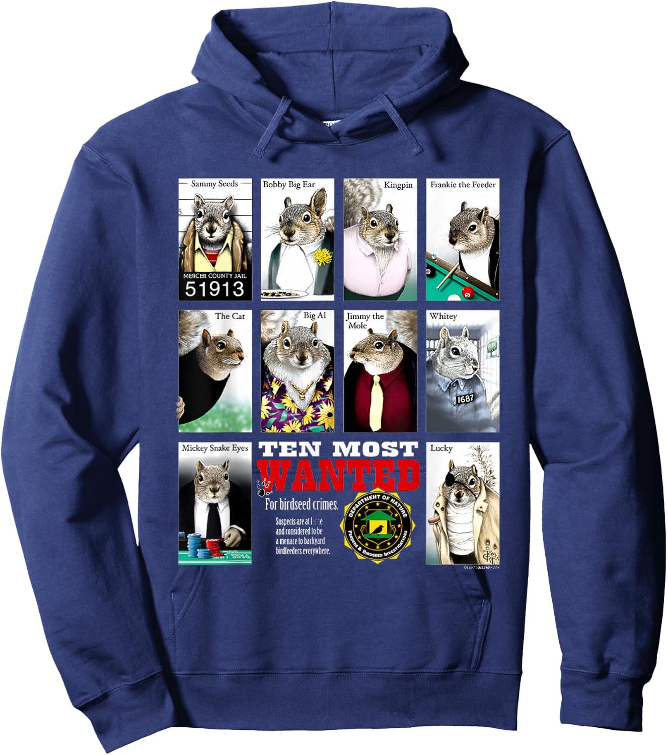 Most Wanted Squirrels Hoodie - Hoodie | Navy
