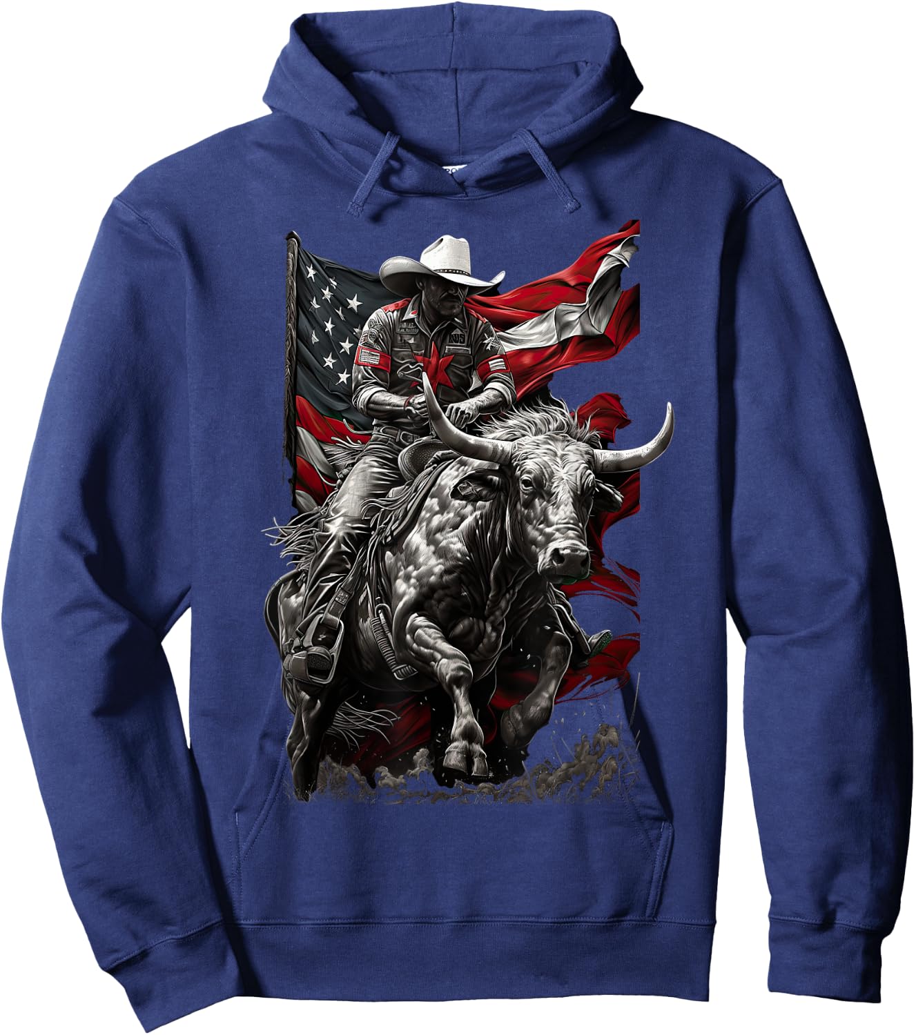 Rodeo Bucking Bull Riding Cowboy western Hoodie - Hoodie | Navy